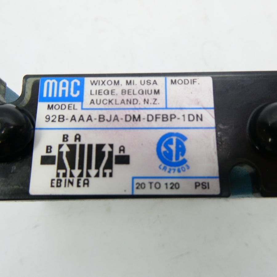 MAC 92B-AAA-BJA-DM-DFBP-1DN 24VDC 20-120PSI NSMP