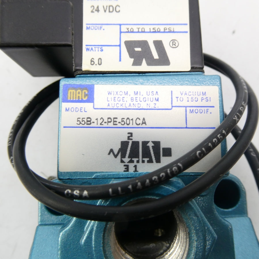 MAC 55B-12-PE-501CA 24VDC 150PSI NSMP