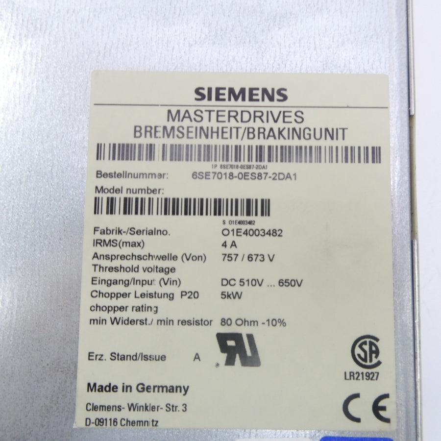 SIEMENS 6SE7018-0ES87-2DA1 NSNP