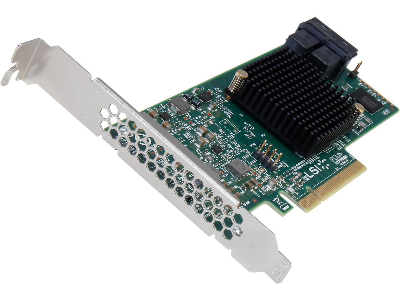 LSI Logic LSI00344 9300-8i SGL SAS 8Port 12Gb/s PCIE3.0 HBA Tarjeta Controladora Controladora Marrón