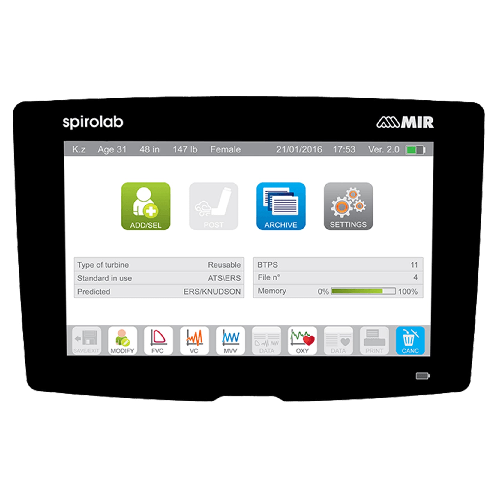 Spirolab Desktop Spirometer