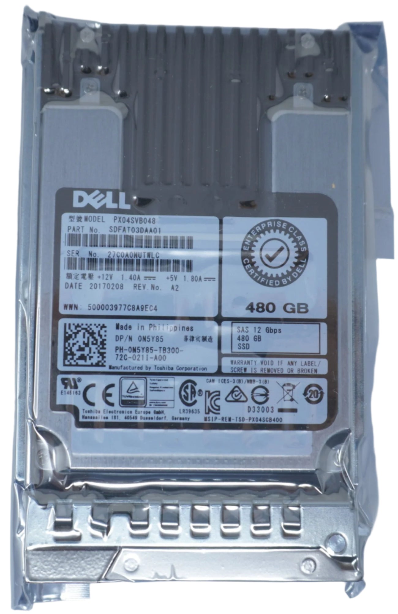 PX04SVB048 Dell 480GB 12G SAS 2.5" Mix-Use SSD 0N5Y85