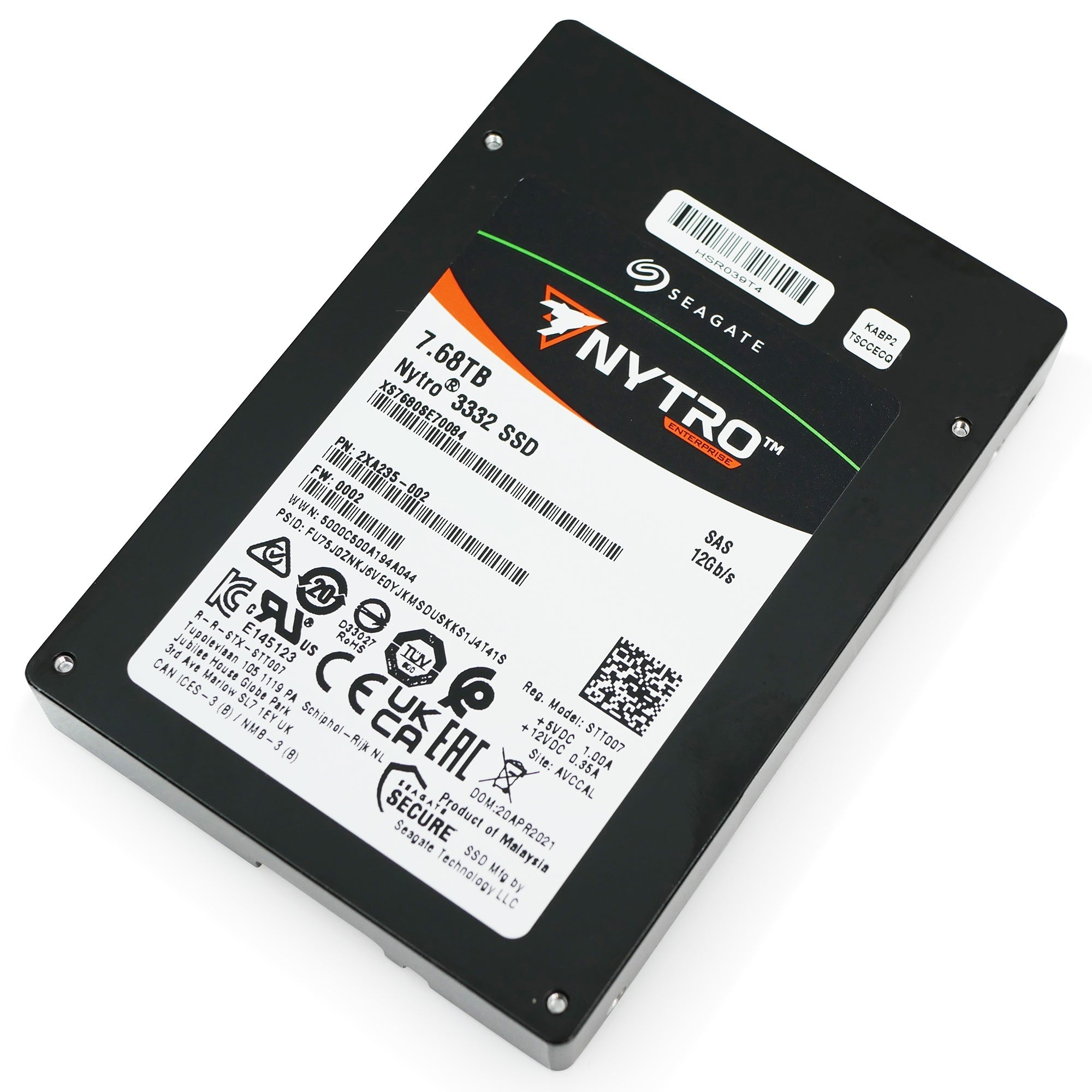 Seagate Nytro 3332 XS7680SE70084 7.68TB 1 DWPD SAS 12Gb/s 3D TLC 2.5in Solid State Drive