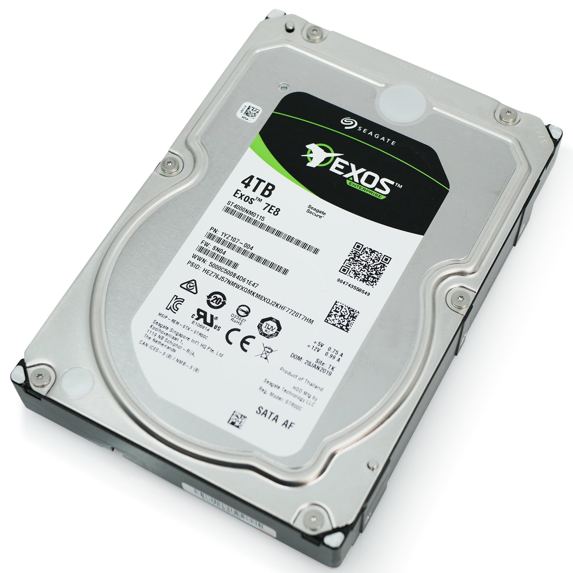 Seagate Exos 7E8 ST4000NM0115 4TB 7.2K RPM SATA 6Gb/s 512e 128MB 3.5" HDD