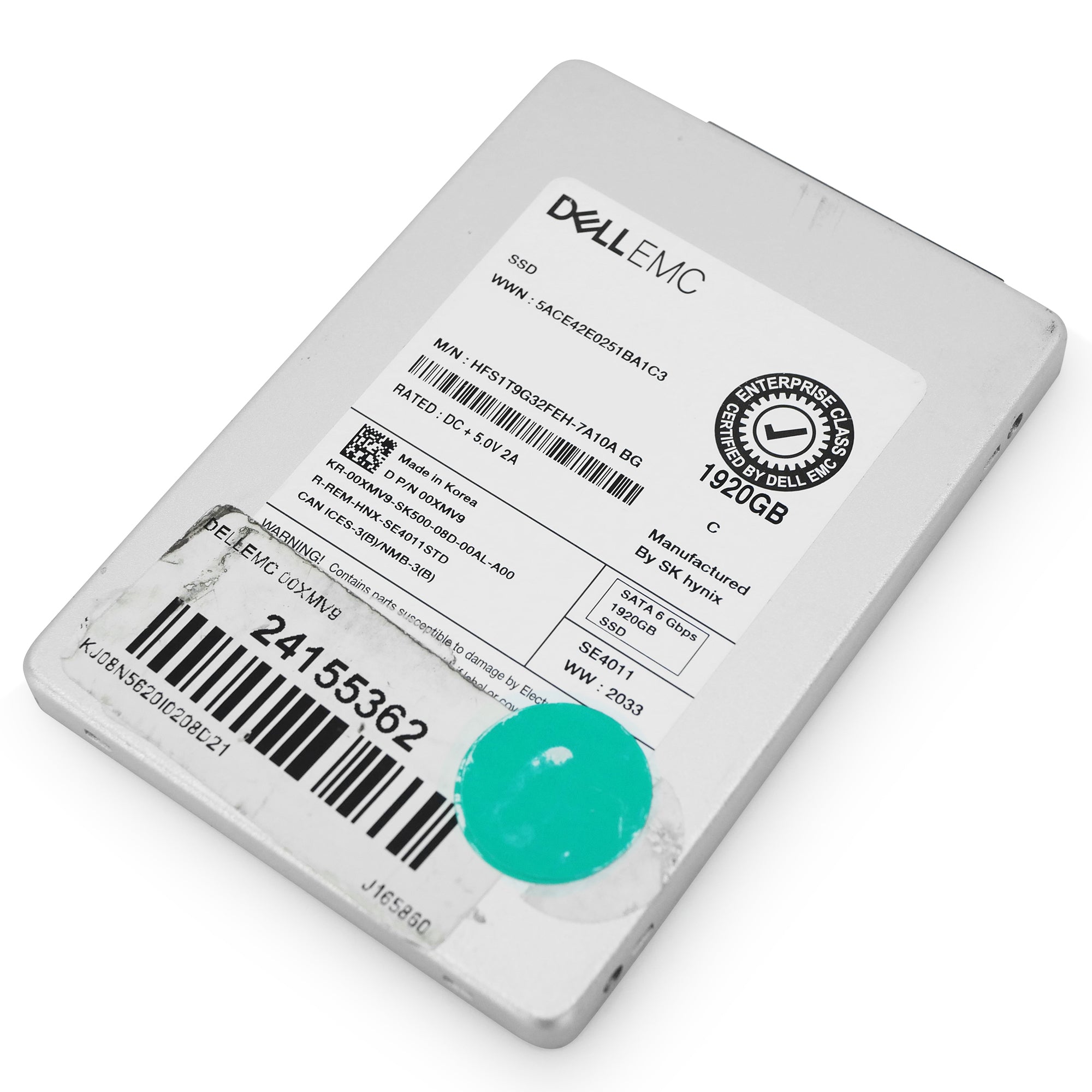 Dell/SK Hynix HFS1T9G32FEH-7A10A 1.92TB SATA 6Gb/s 2.5in Refurbished SSD