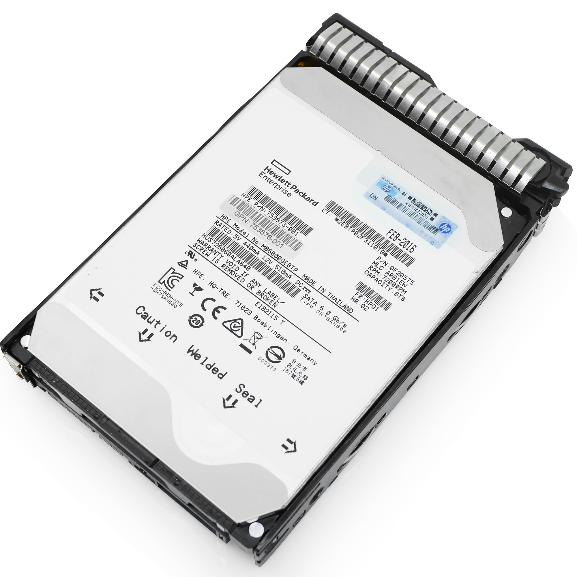 HP Generation 8 MB6000GEBTP 753873-001 6TB 7.2K RPM SATA 6Gb/s 512n 3.5in Refurbished HDD