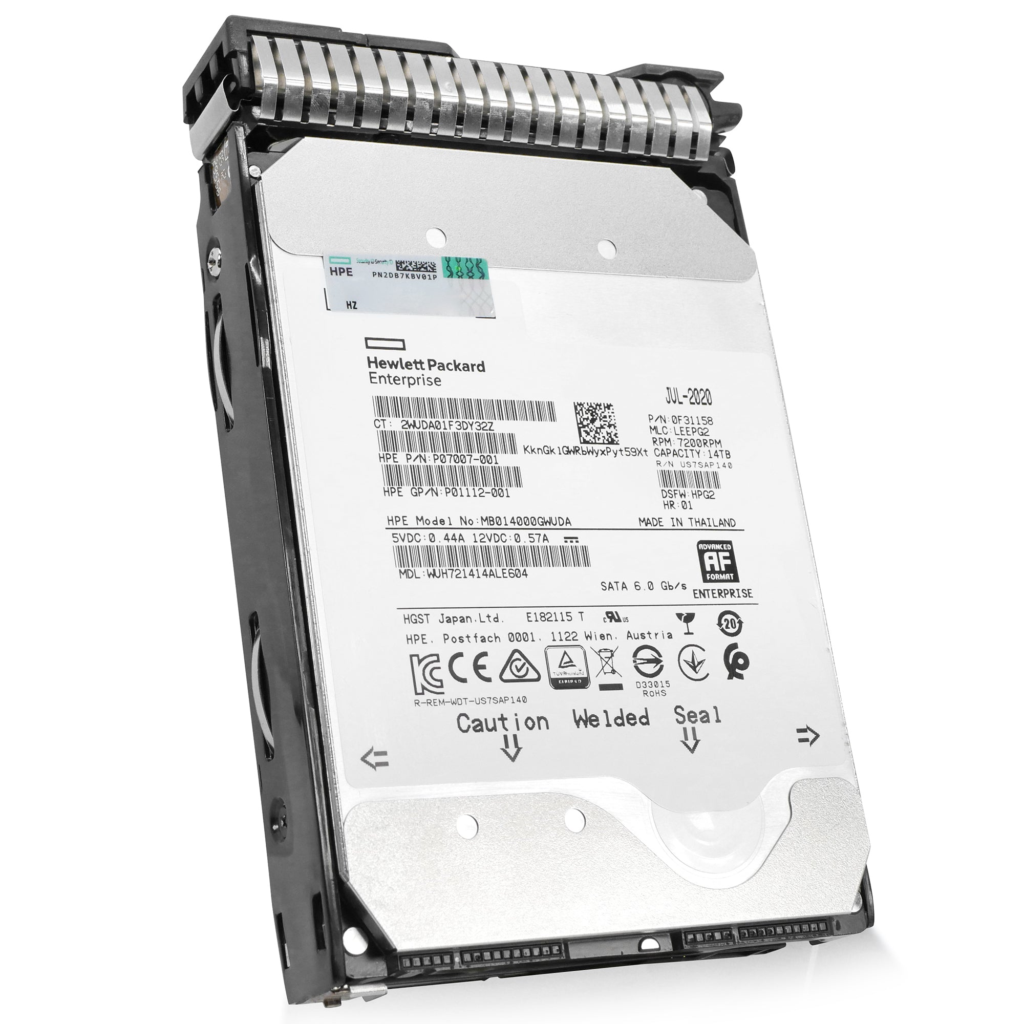 HP Generation 8 MB014000GWUDA P07007-001 14TB 7.2K RPM SATA 6Gb/s 512e 3.5in Hard Drive
