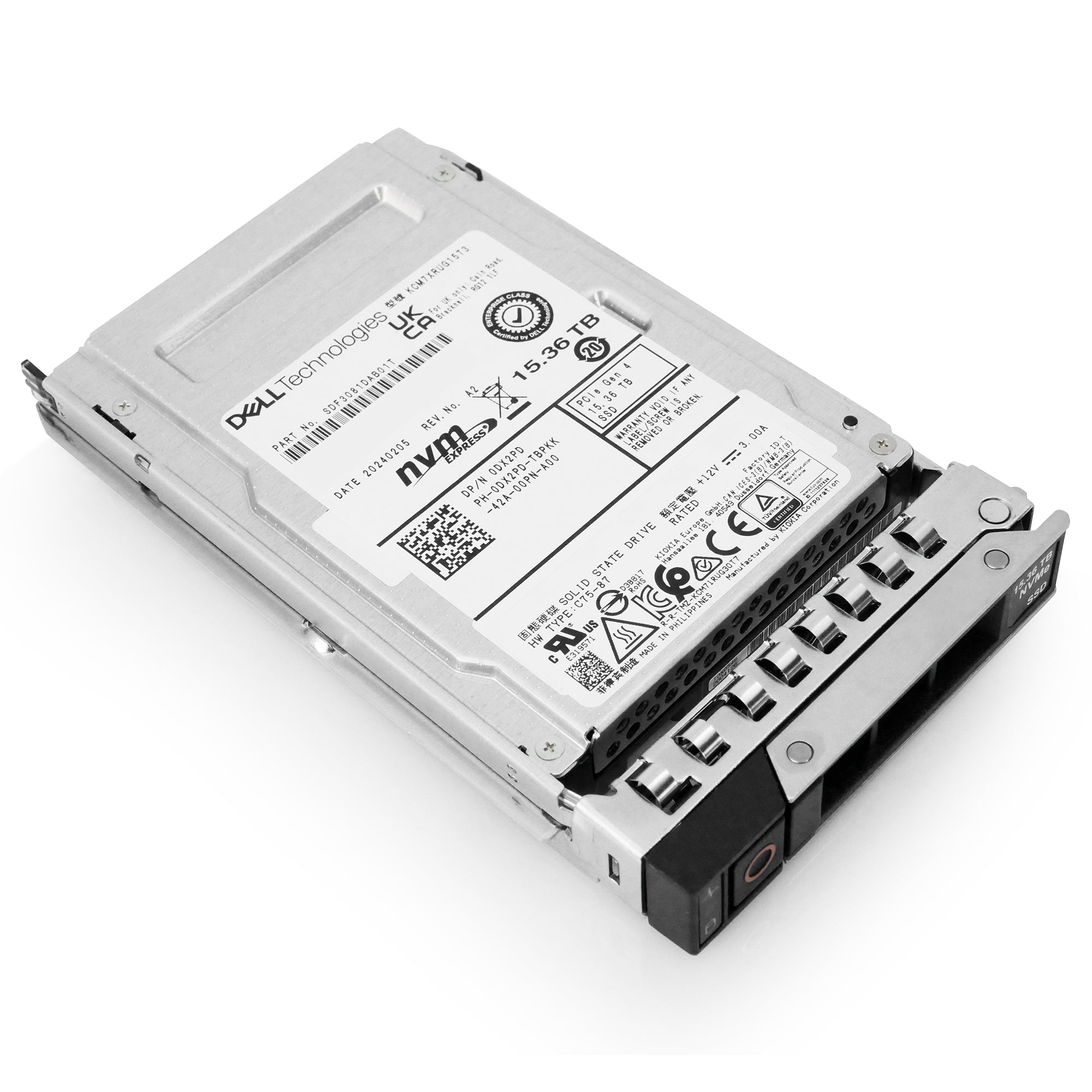 Dell G13 0DX2PD 15.36TB 1 DWPD PCIe Gen 4.0 x4 8GB/s Mixed Use U.2 NVMe 3D TLC 2.5in Solid State Drive