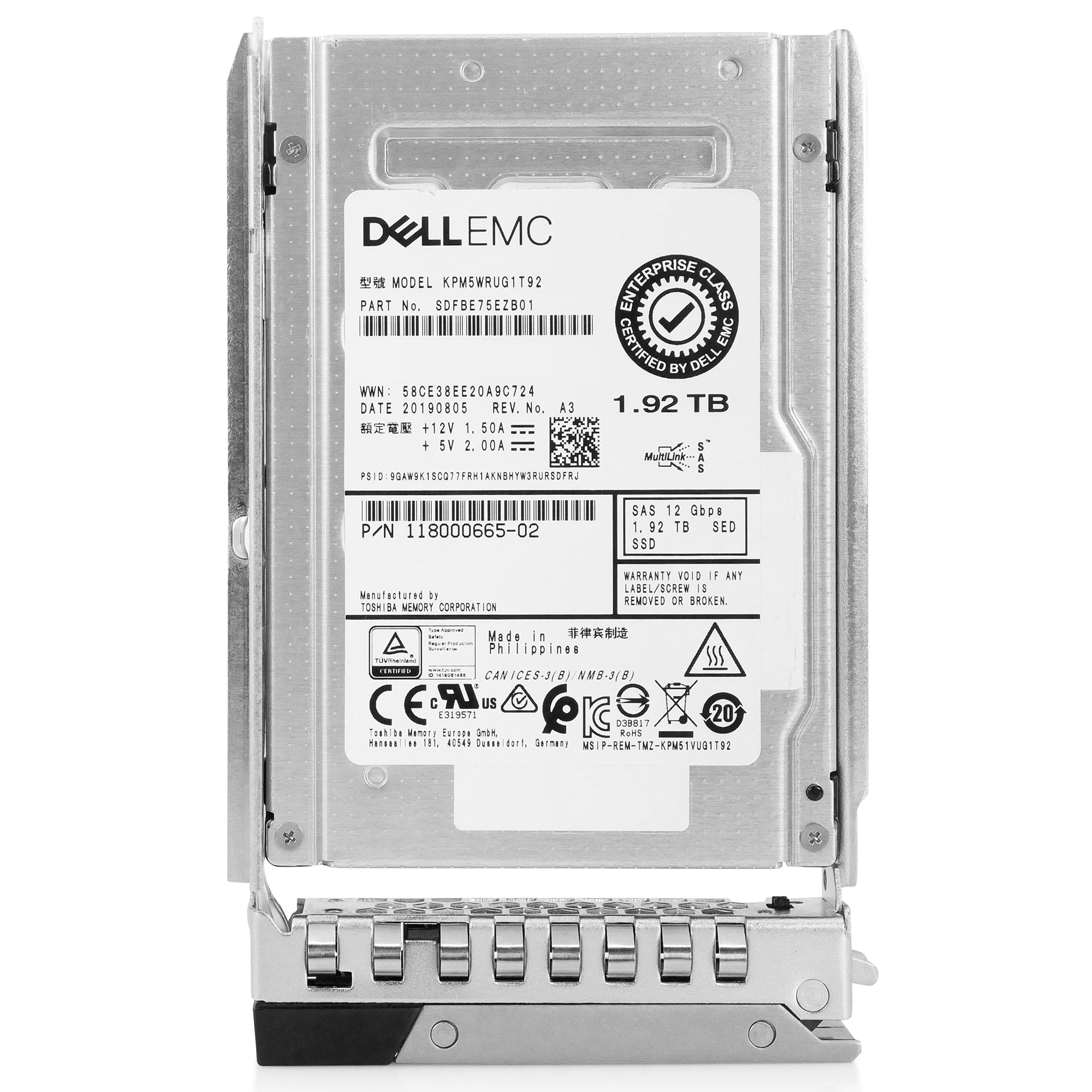 Dell G14 118000665-02 1.92TB 1 DWPD SAS 12Gb/s 3D TLC 2.5in Solid State Drive