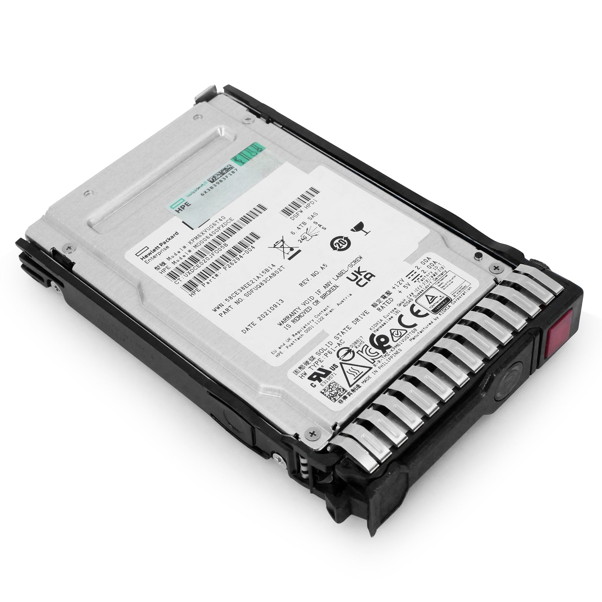 HP Generation 8 MO006400PXDCE P26294-004 6.4TB 3 DWPD SAS-4 24Gb/s 3D TLC 2.5in Recertified Solid State Drive