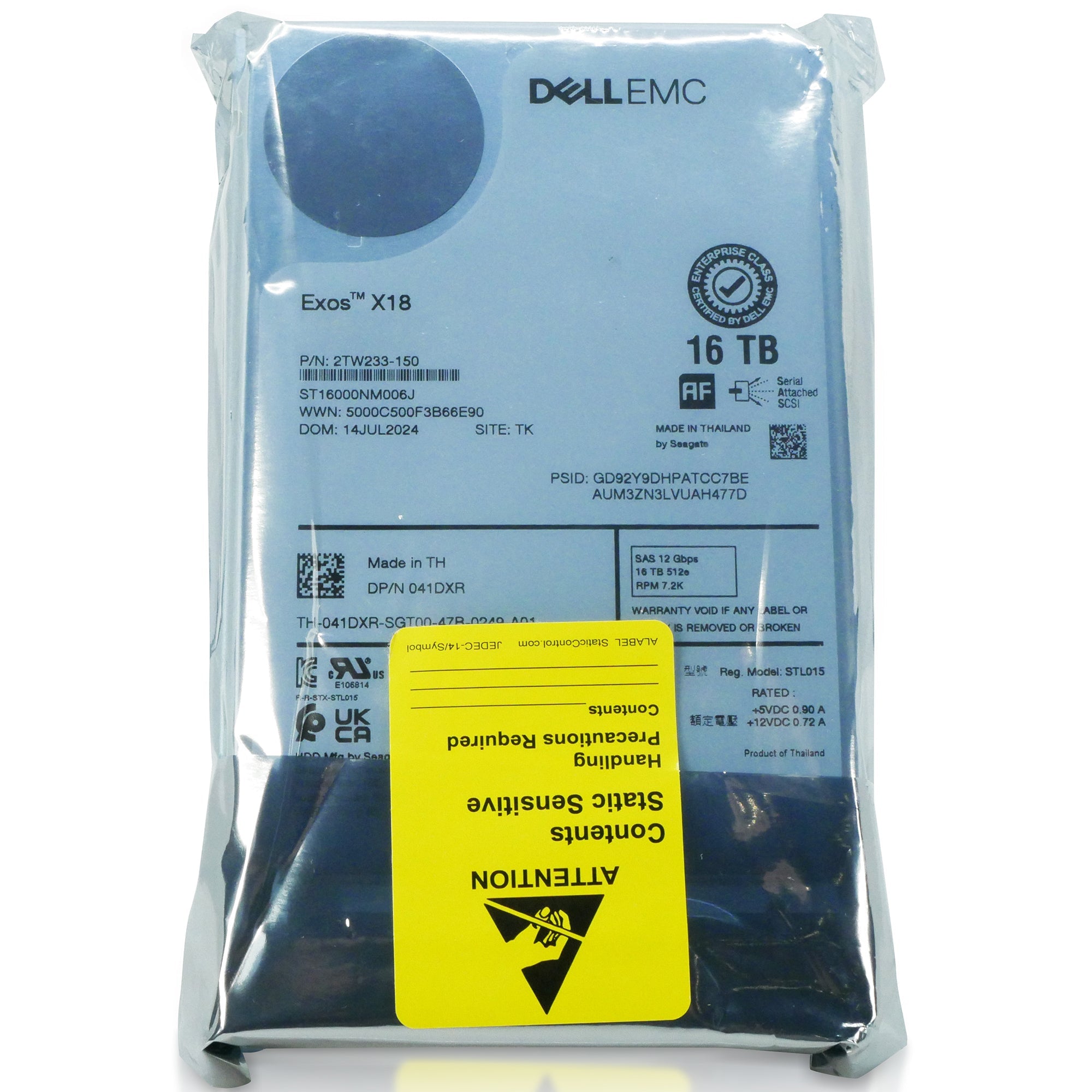 Dell G14 041DXR 16TB 7.2K RPM SAS 12Gb/s 512e 3.5in Hard Drive