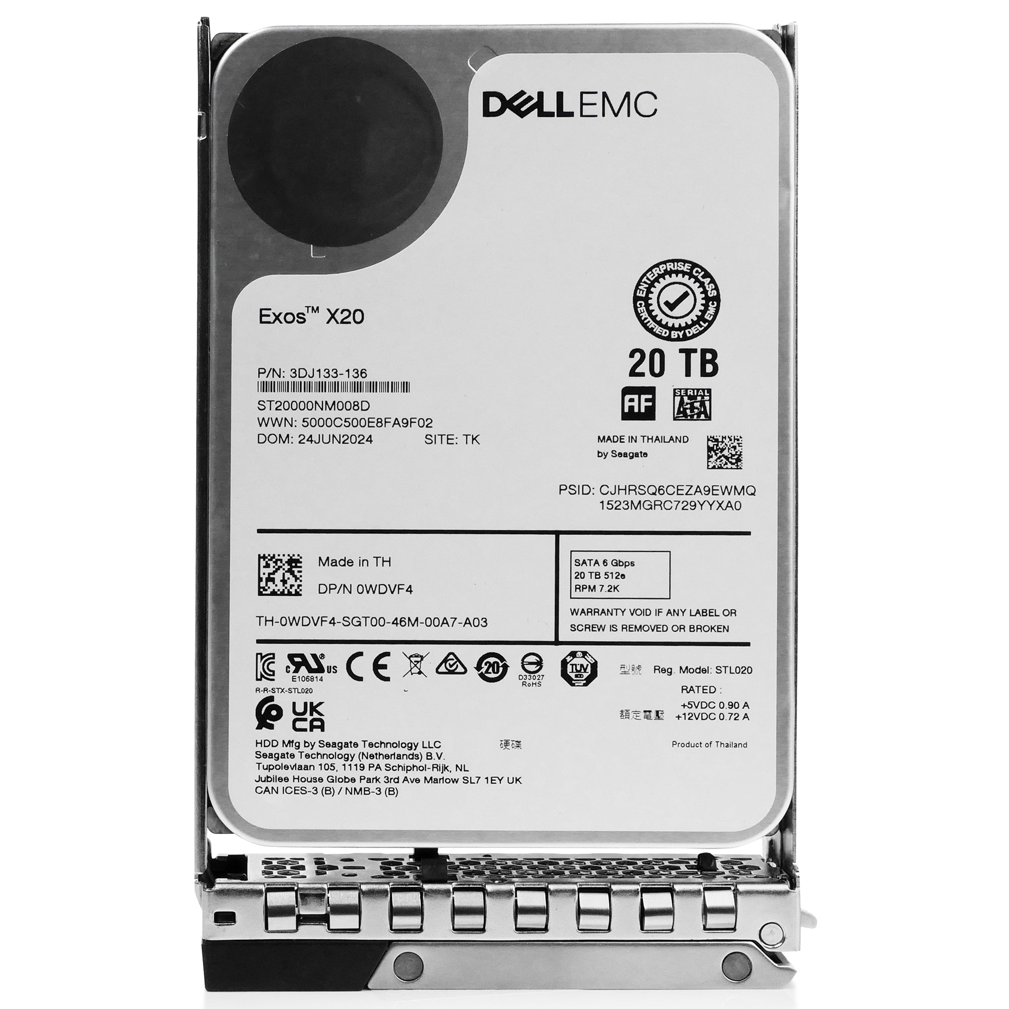 Dell G14 161-BBSV 20TB 7.2K RPM SATA 6Gb/s 512e 3.5in Hard Drive