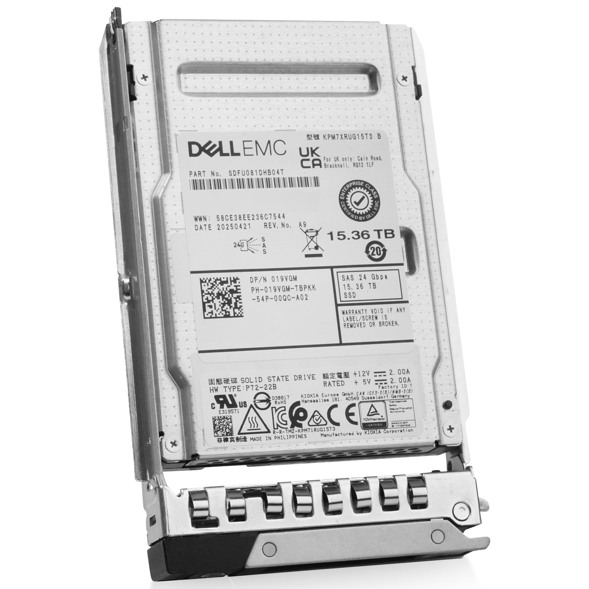 Dell G14 400-AVNQ 15.36TB 1 DWPD SAS-4 24Gb/s Read Intensive 3D TLC 2.5in Solid State Drive