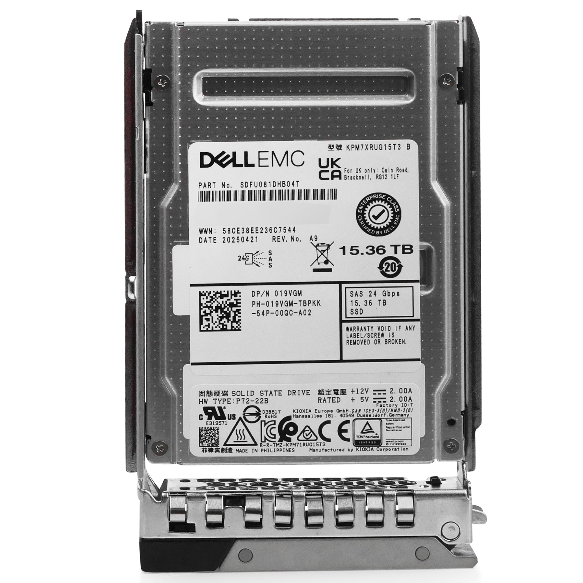 Dell G14 400-AVNH 15.36TB 1 DWPD SAS-4 24Gb/s Read Intensive 3D TLC 2.5in Solid State Drive
