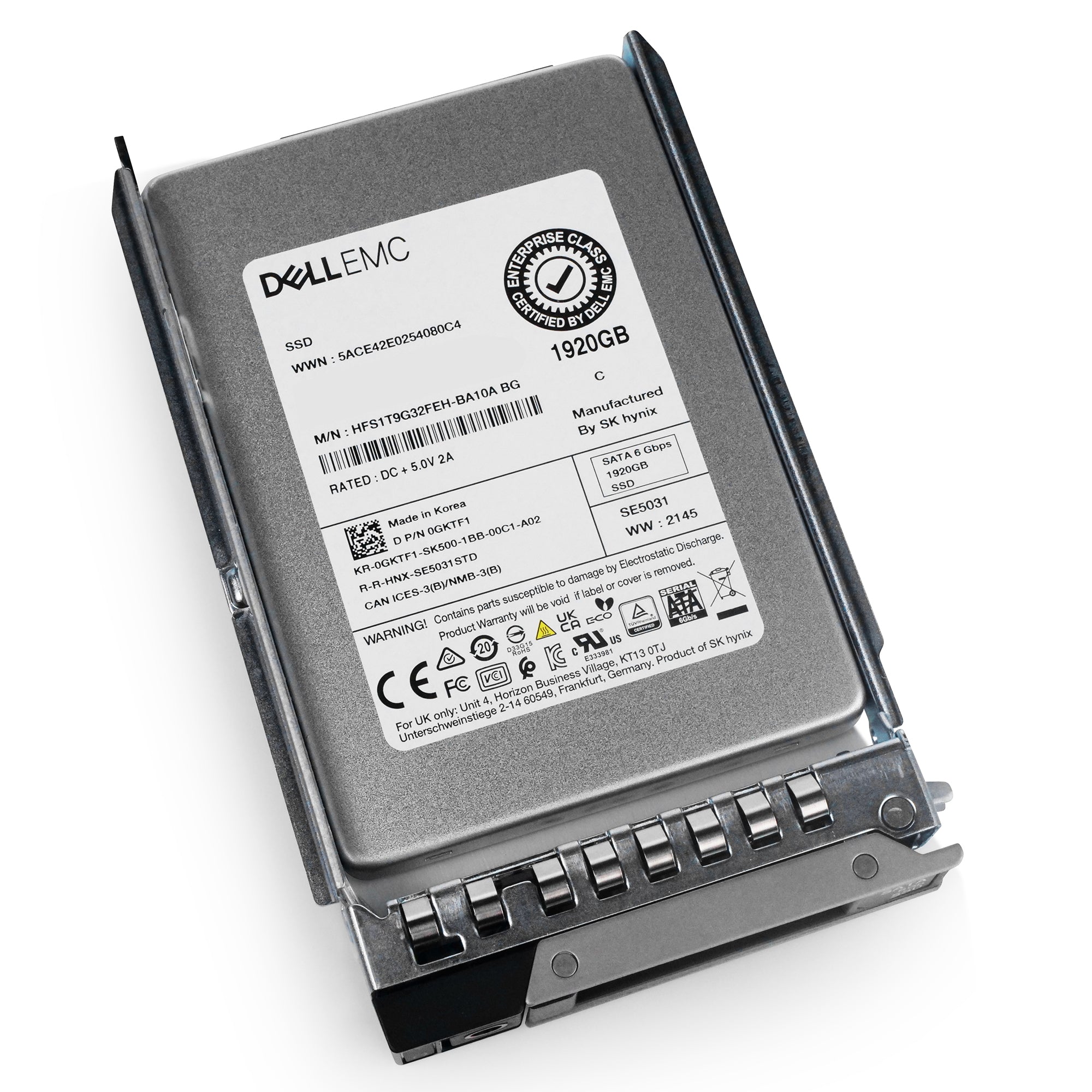 Dell G14 400-AZSQ 1.92TB 3 DWPD SATA 6Gb/s Mixed-Use 3D TLC 2.5in Refurbished SSD