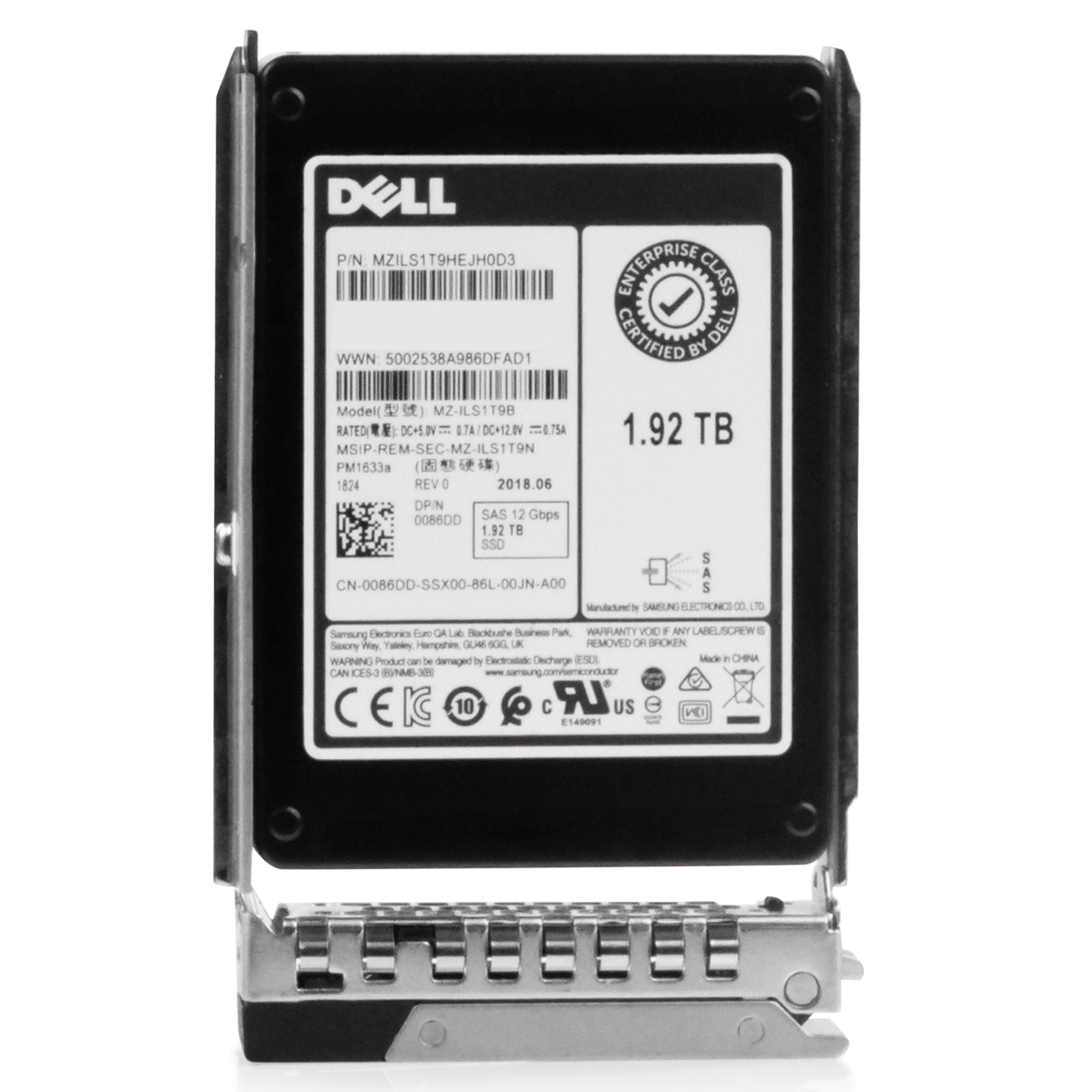 Dell G14 C0K06 1.92TB 1 DWPD SAS 12Gb/s 3D TLC V-NAND 2.5in Refurbished SSD