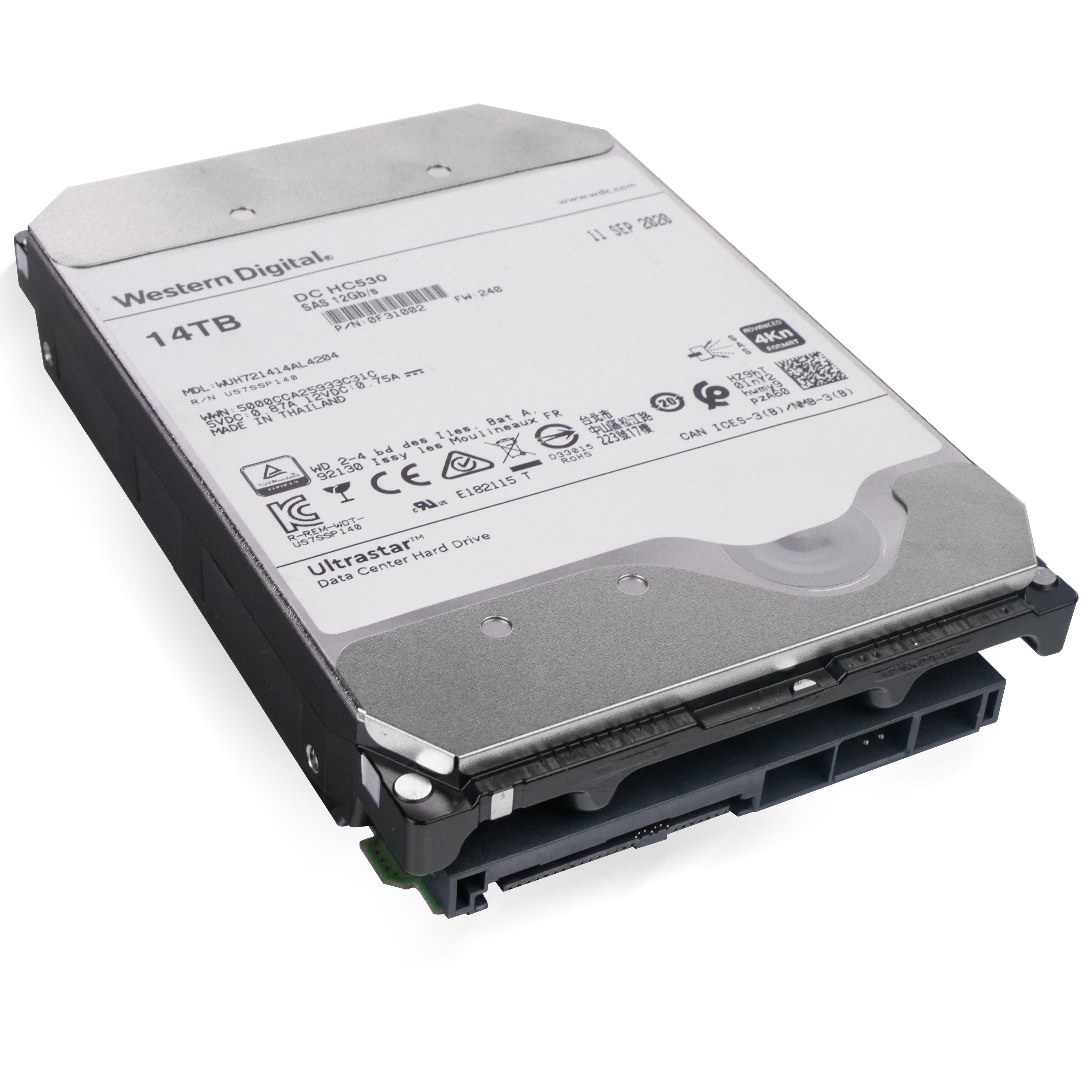 Western Digital Ultrastar DC HC530 WUH721414AL4204 0F31002 14TB 7.2K RPM SAS 12Gb/s 4kn 3.5in Refurbished HDD