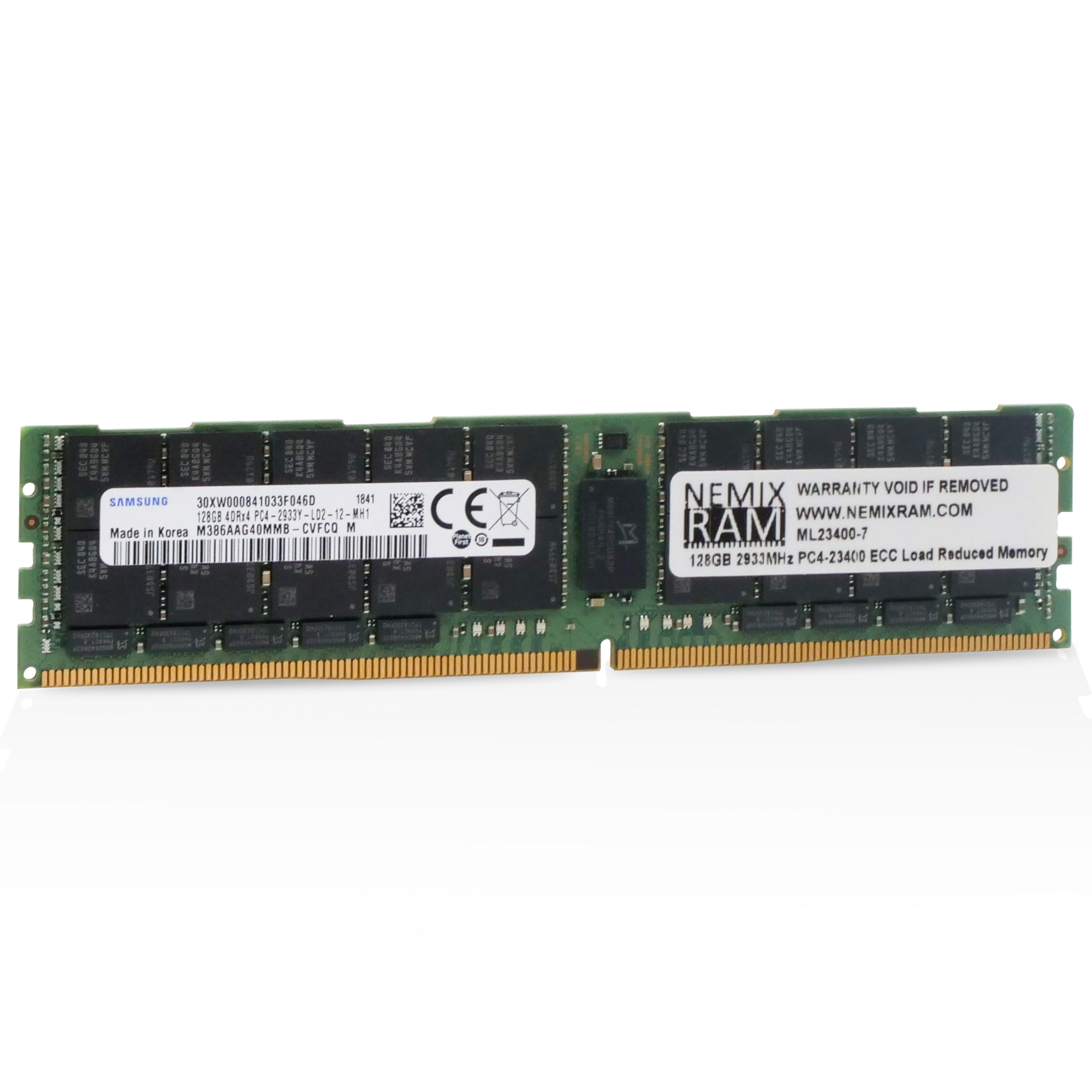 Samsung/NEMIX M386AAG40MMB-CVF 128GB DDR4 2933MHz LRDIMM ECC Server RAM (PC4-23400) Seller Refurbished