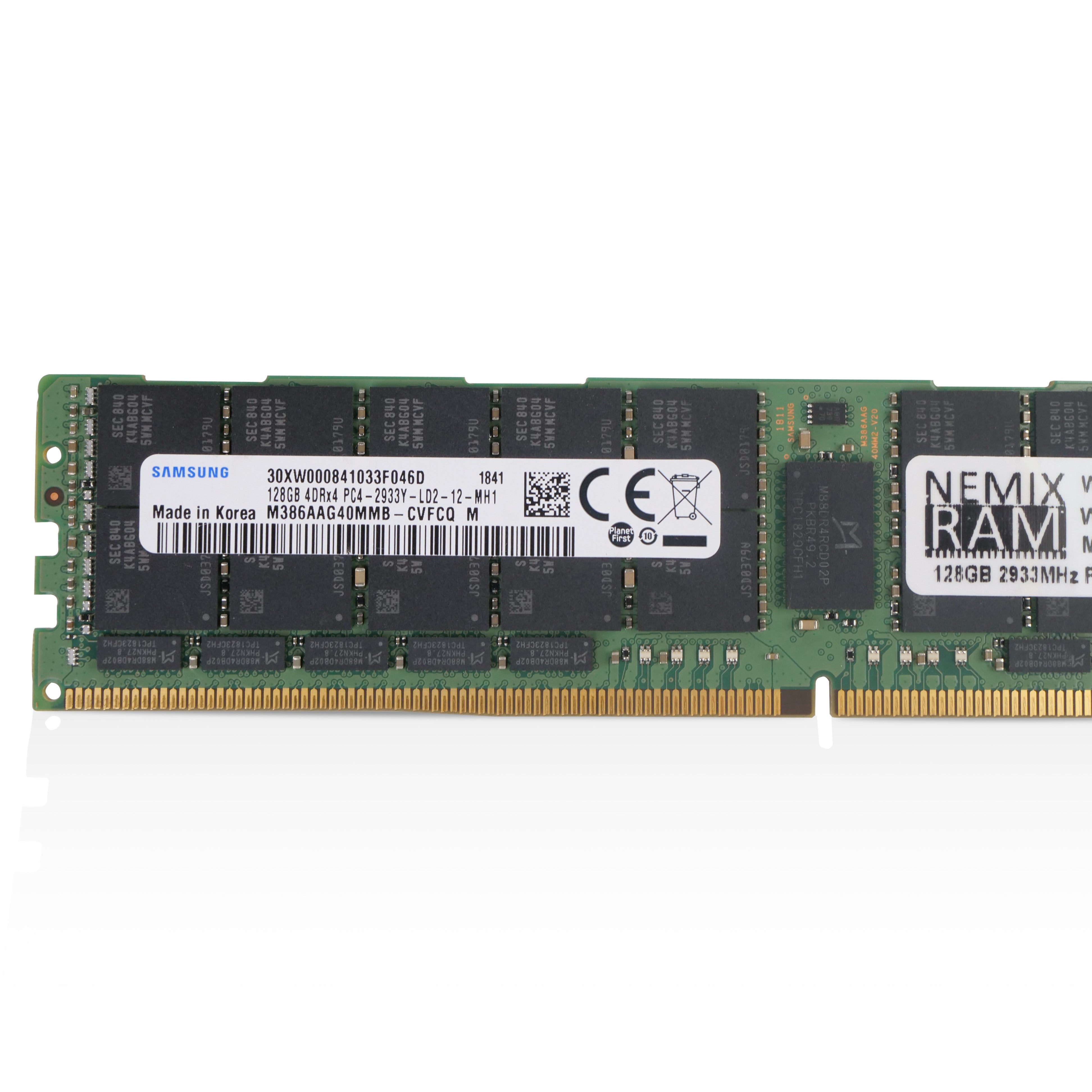 Samsung/NEMIX M386AAG40MMB-CVF 128GB DDR4 2933MHz LRDIMM ECC Server RAM (PC4-23400) Seller Refurbished