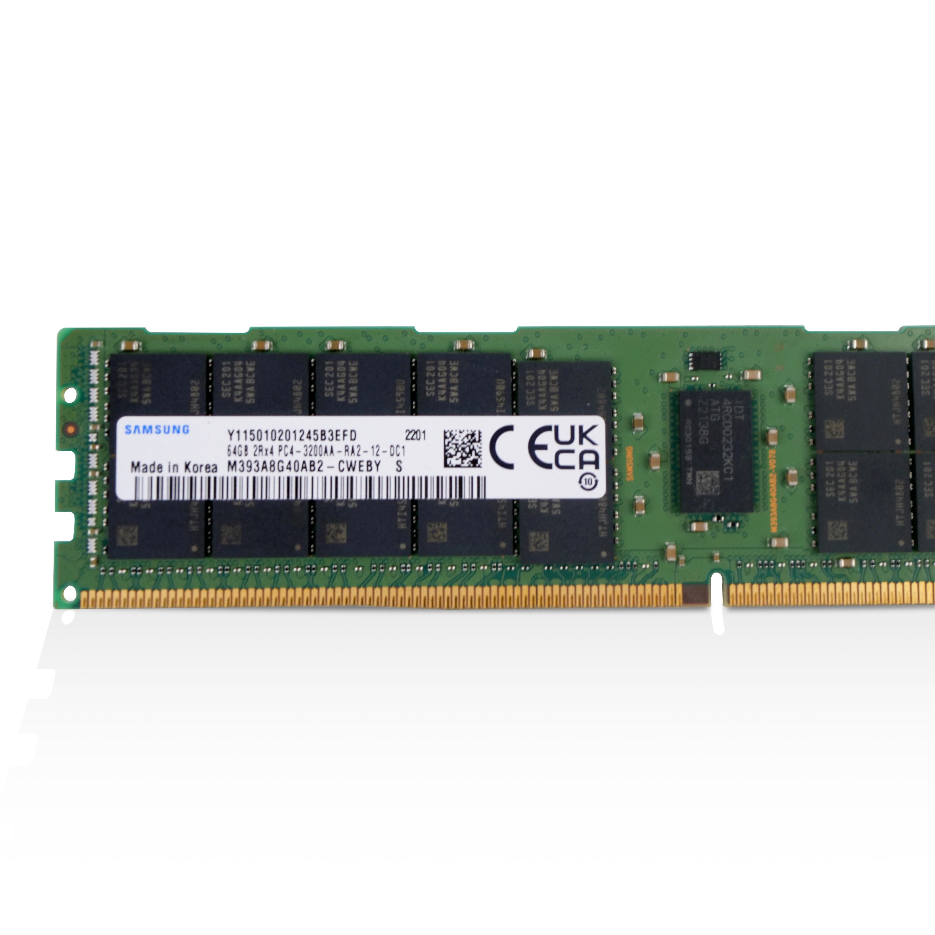 Samsung M393A8G40AB2-CWEBY 64GB DDR4 3200MHz RDIMM ECC Server RAM (PC4-3200AA) Seller Refurbished