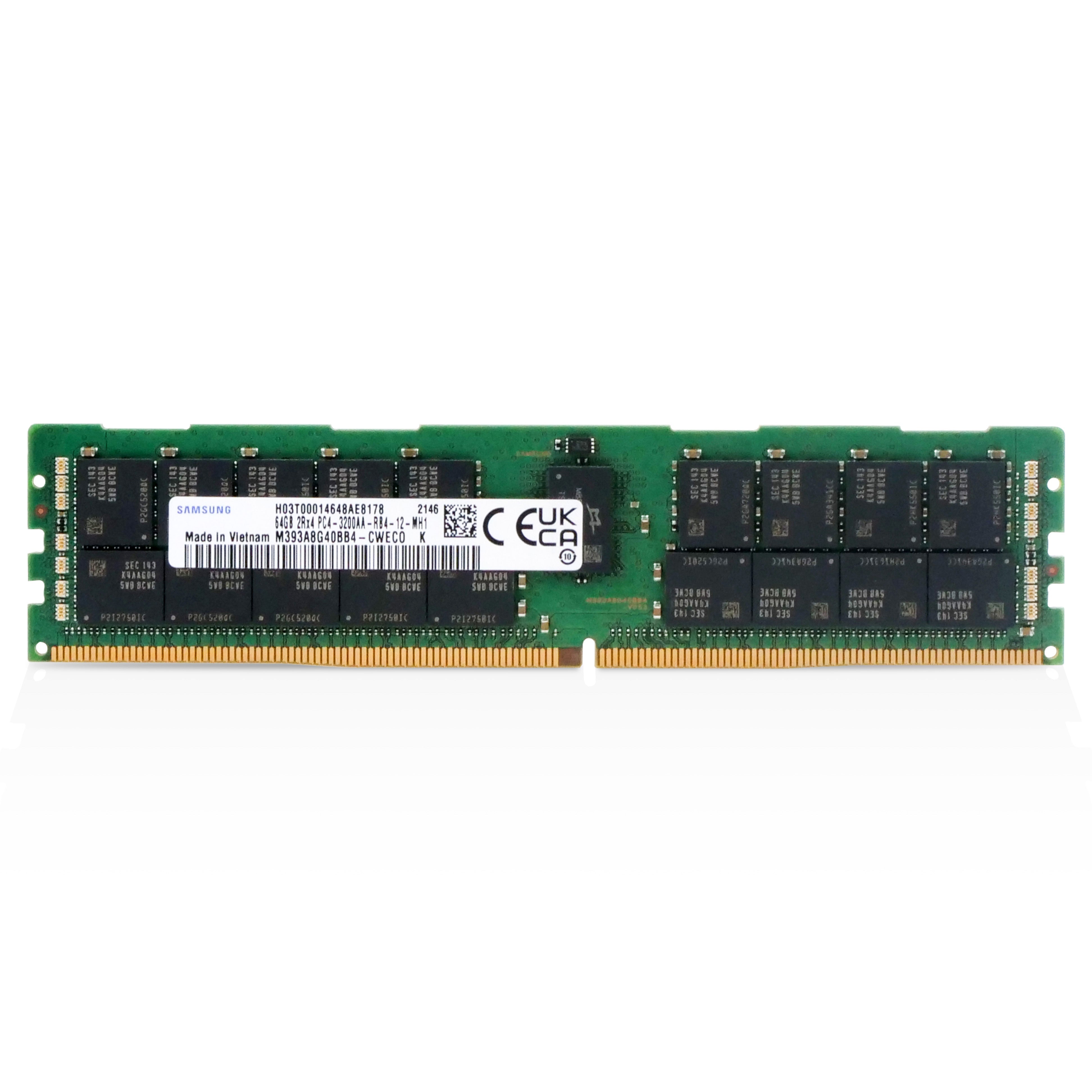 Samsung M393A8G40BB4-CWECO 64GB DDR4 3200MHz RDIMM ECC Server RAM (PC4-25600) Refurbished