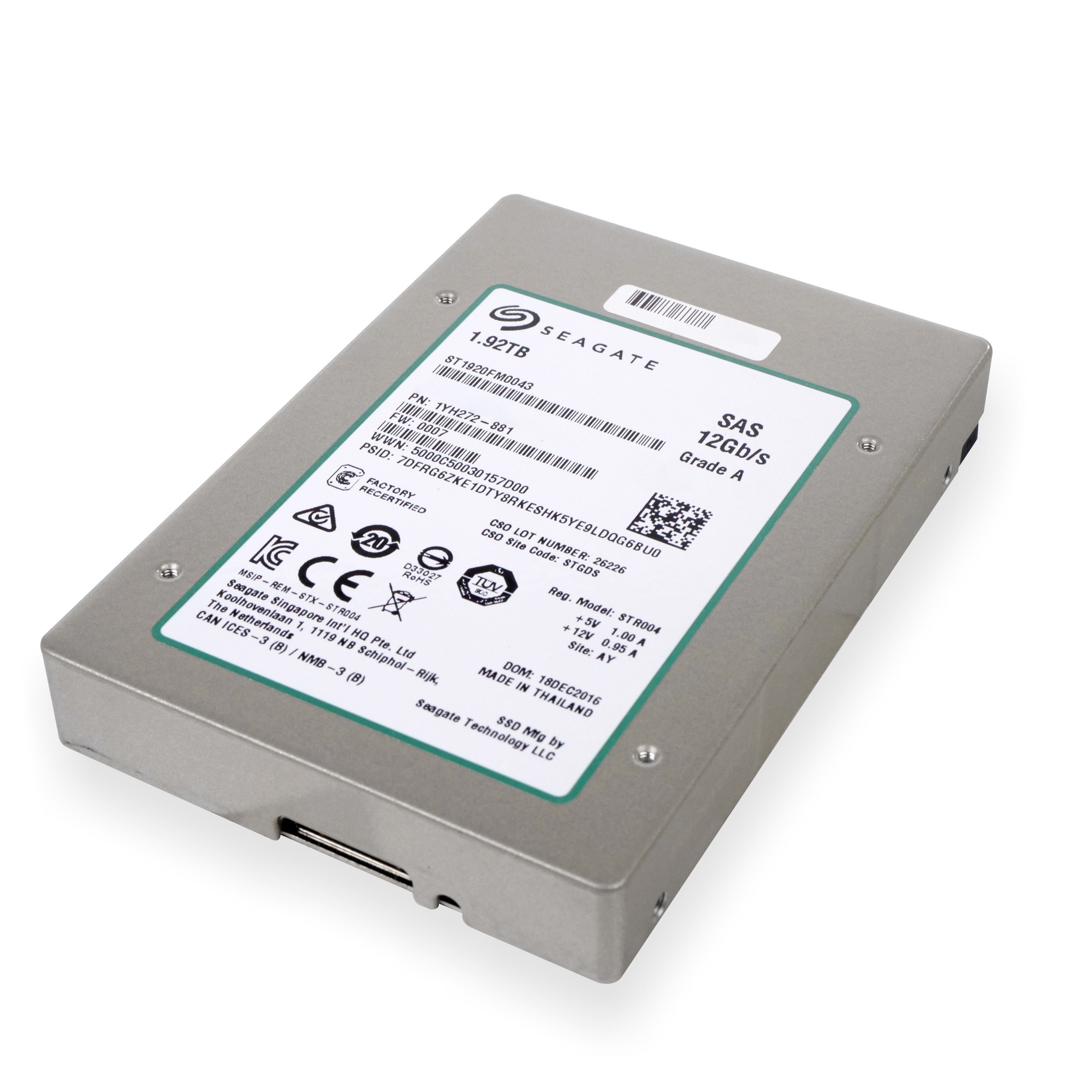 Seagate Nytro 1200.2 ST1920FM0043 1920GB 1 DWPD SAS 12Gb/s eMLC 2.5in Recertified SSD