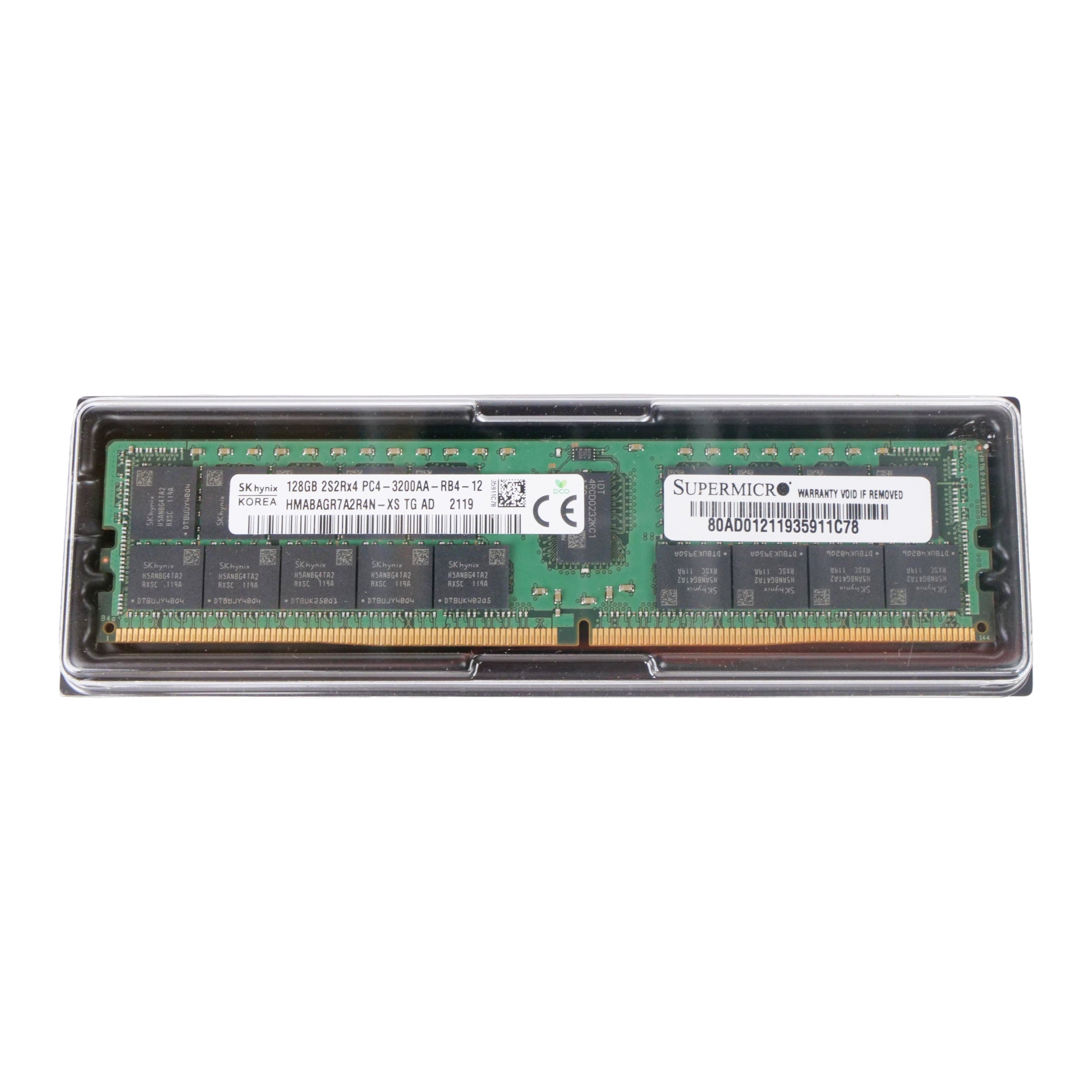 SK Hynix/SUPERMICRO HMABAGR7A2R4N-XS 128GB DDR4 3200MHz RDIMM ECC Server RAM (PC4-3200AA) Seller Refurbished