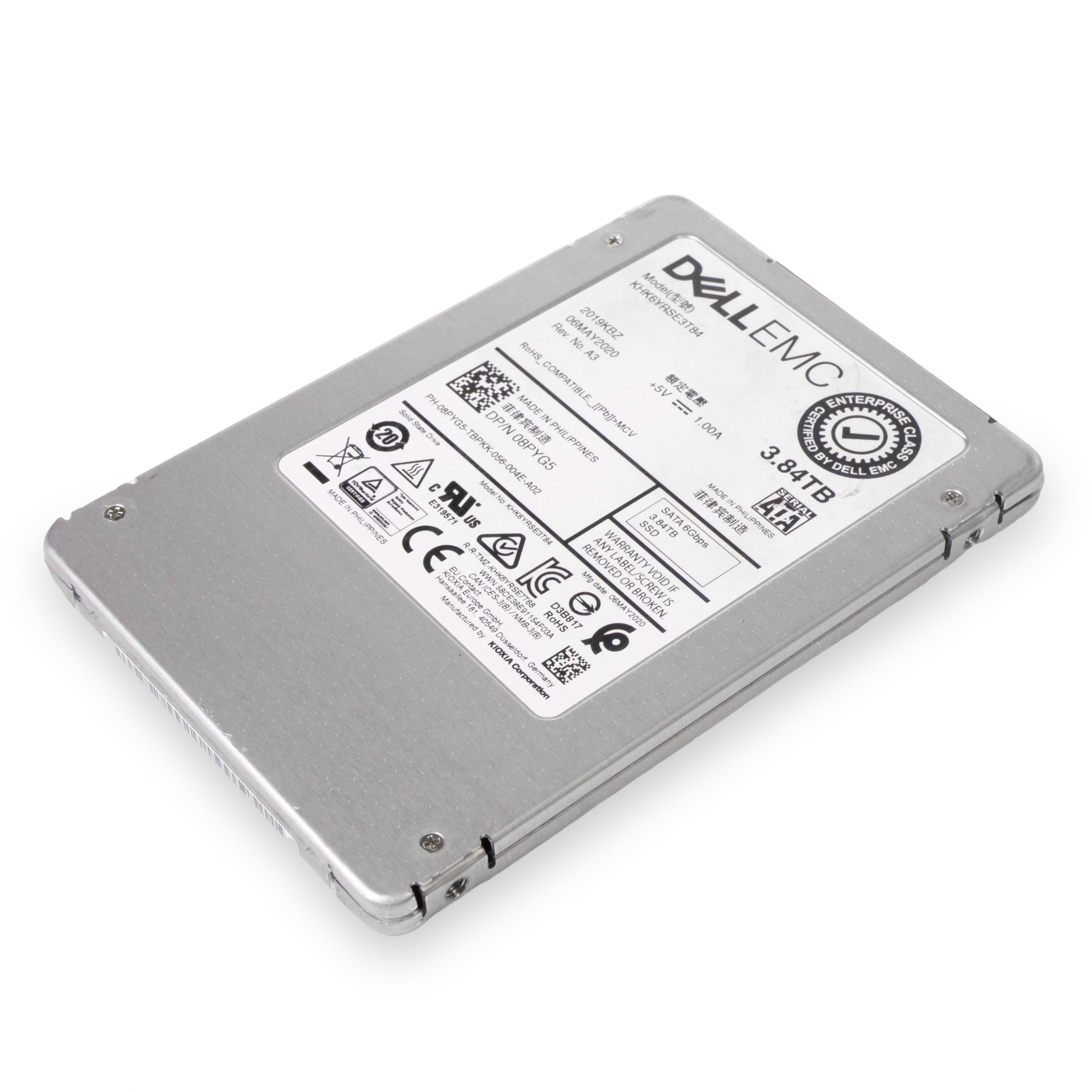 Dell/Kioxia KHK6YRSE3T84 3.84TB 1 DWPD SATA 6Gb/s 3D TLC 2.5in Refurbished SSD