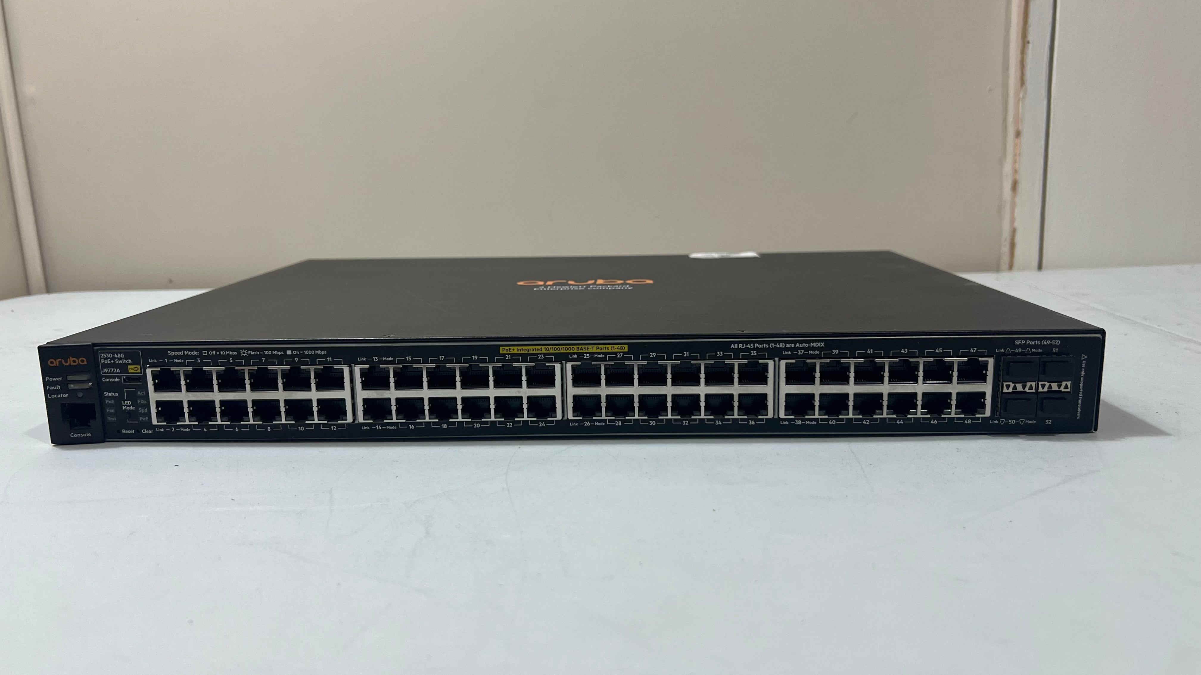 Aruba J9772A - 2530 48G PoE+ Switch Label Detail | Alo Tech Solutions