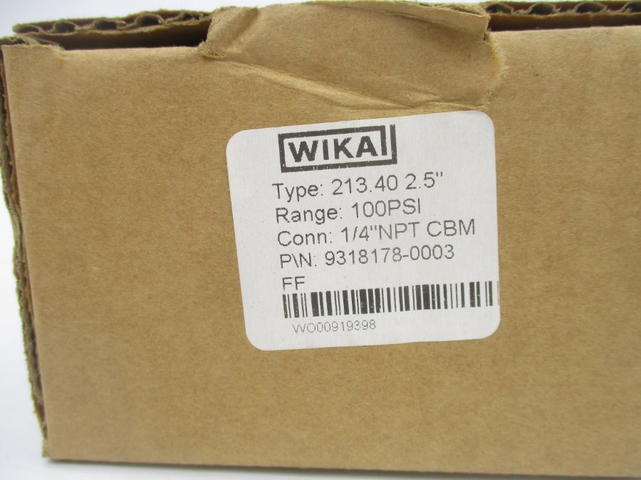 WIKA 9318178-0003 0-100PSI 1/4" NSMP