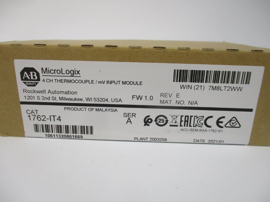 ALLEN BRADLEY 1762-IT4 SER. A F/W 1.0 DATE: 2021 NSFS