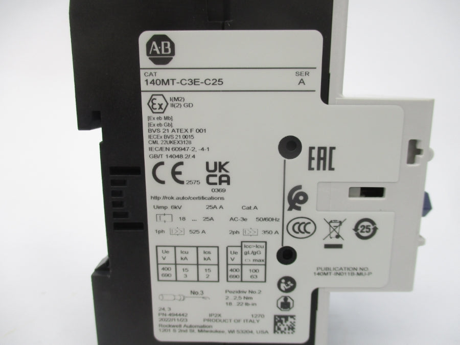 ALLEN BRADLEY 140MT-C3E-C25 SER. A 690V 18-25A (WH) NSMP