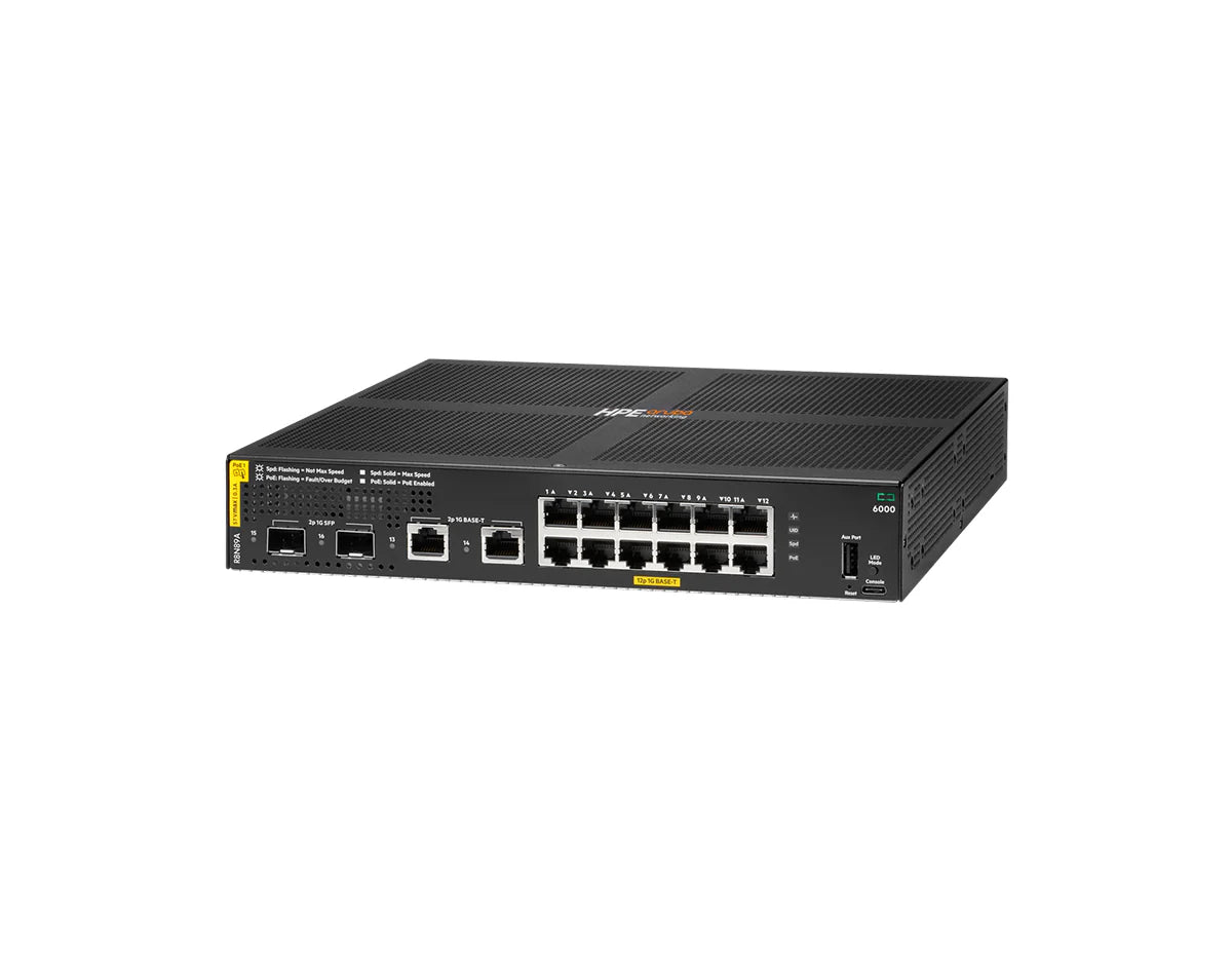 HPE Aruba Networking R8N89A 6000 12G PoE Switch