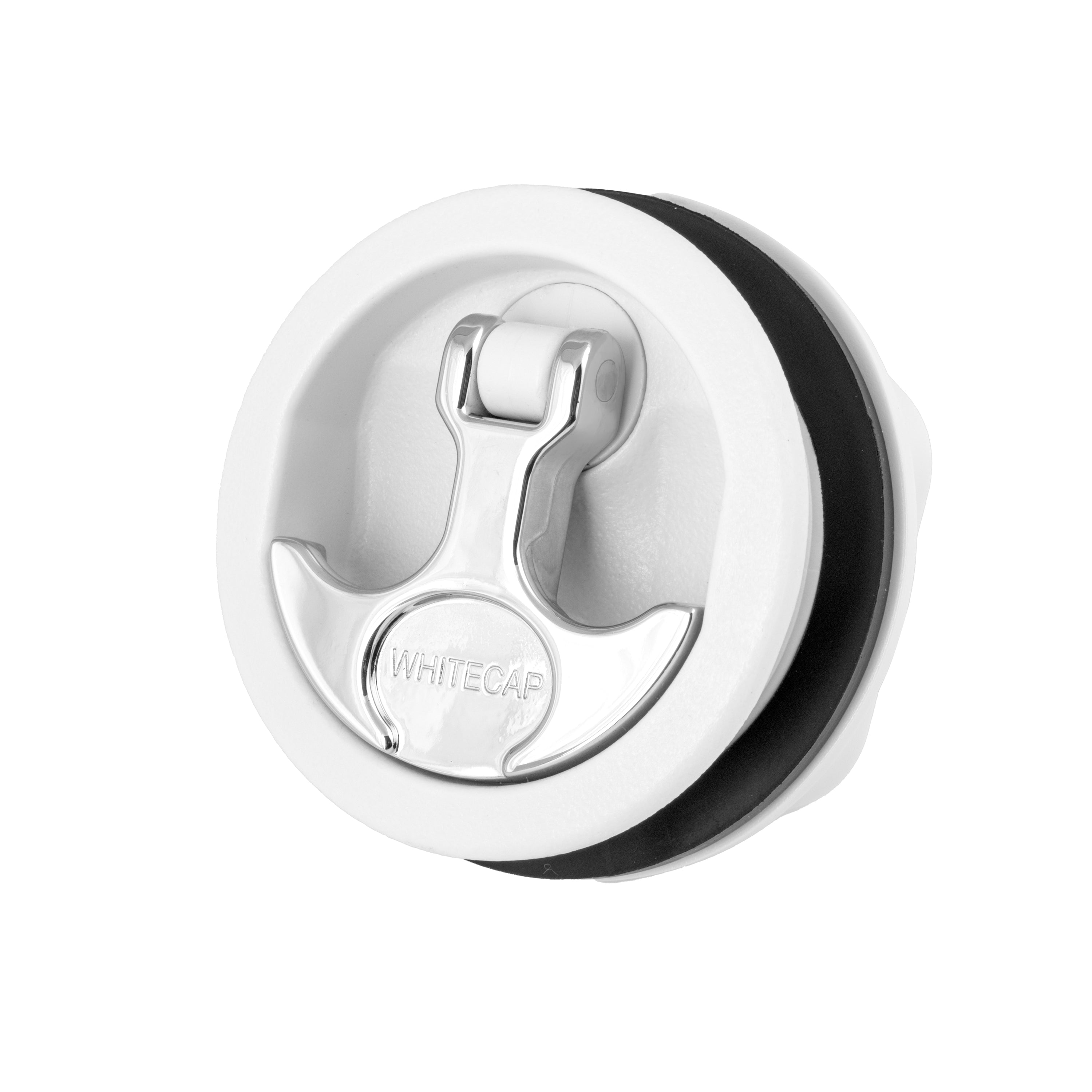 Whitecap Non Compression T-Style Handles 3 Inch OD 2-1/2 Inch Cut-Out Multiple Shaft Lengths Locking Non-Locking Black White Nylon CP Zinc