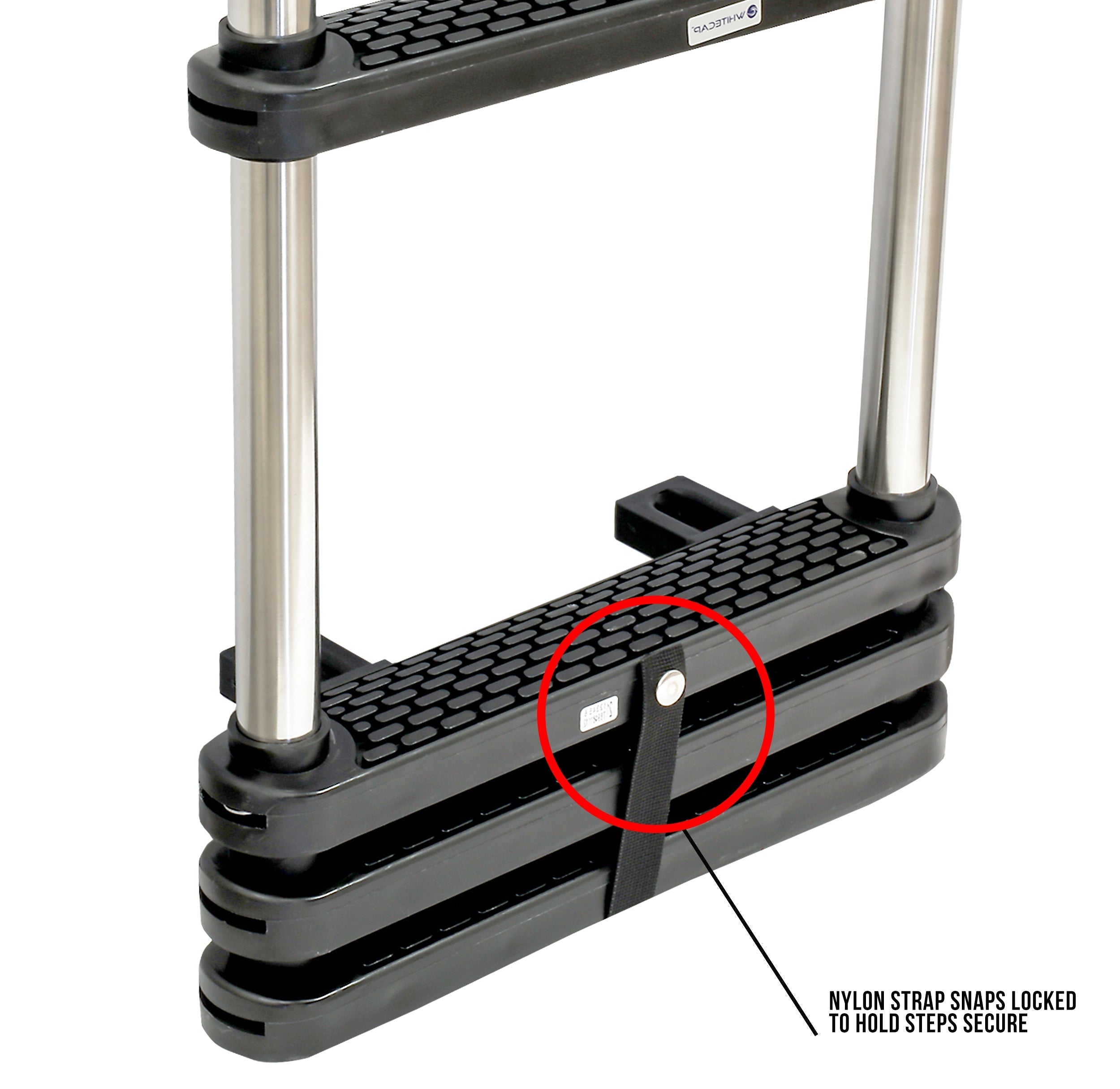 Whitecap S-1862 Stainless Steel Removable Telescoping Pontoon Ladder - 4 Step