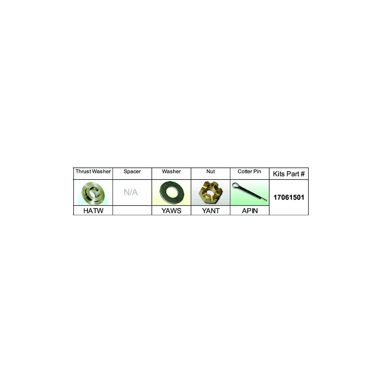 Solas Propeller 17061501 Solas Fixed Hub Prop Hardware Kit Honda, Type A