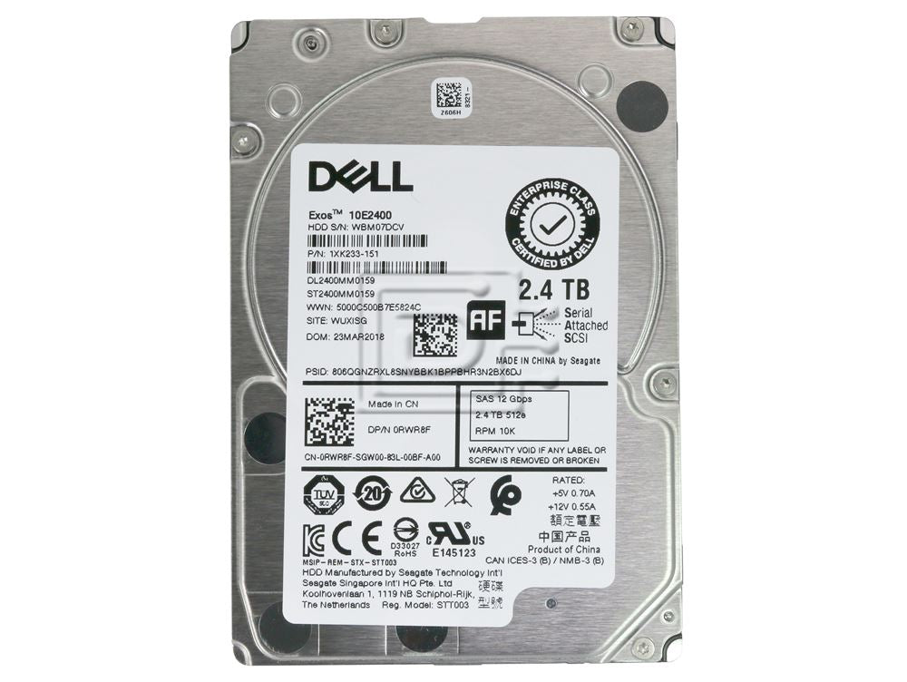 Dell 1D0F5 / RWR8F / Seagate ST2400MM0159 2.4TB 2.5in SFF SAS Drive