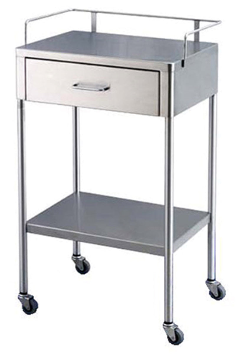 Stainless Steel Utility Cart w/ Shelf & Drawer