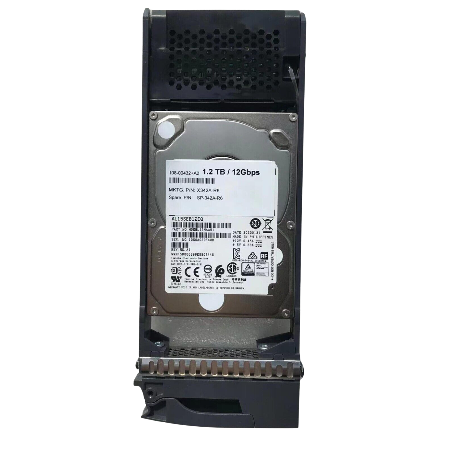 NetApp X342A-R6 1.2TB 10K RPM 12Gbps SAS Hard Drive for FAS Systems