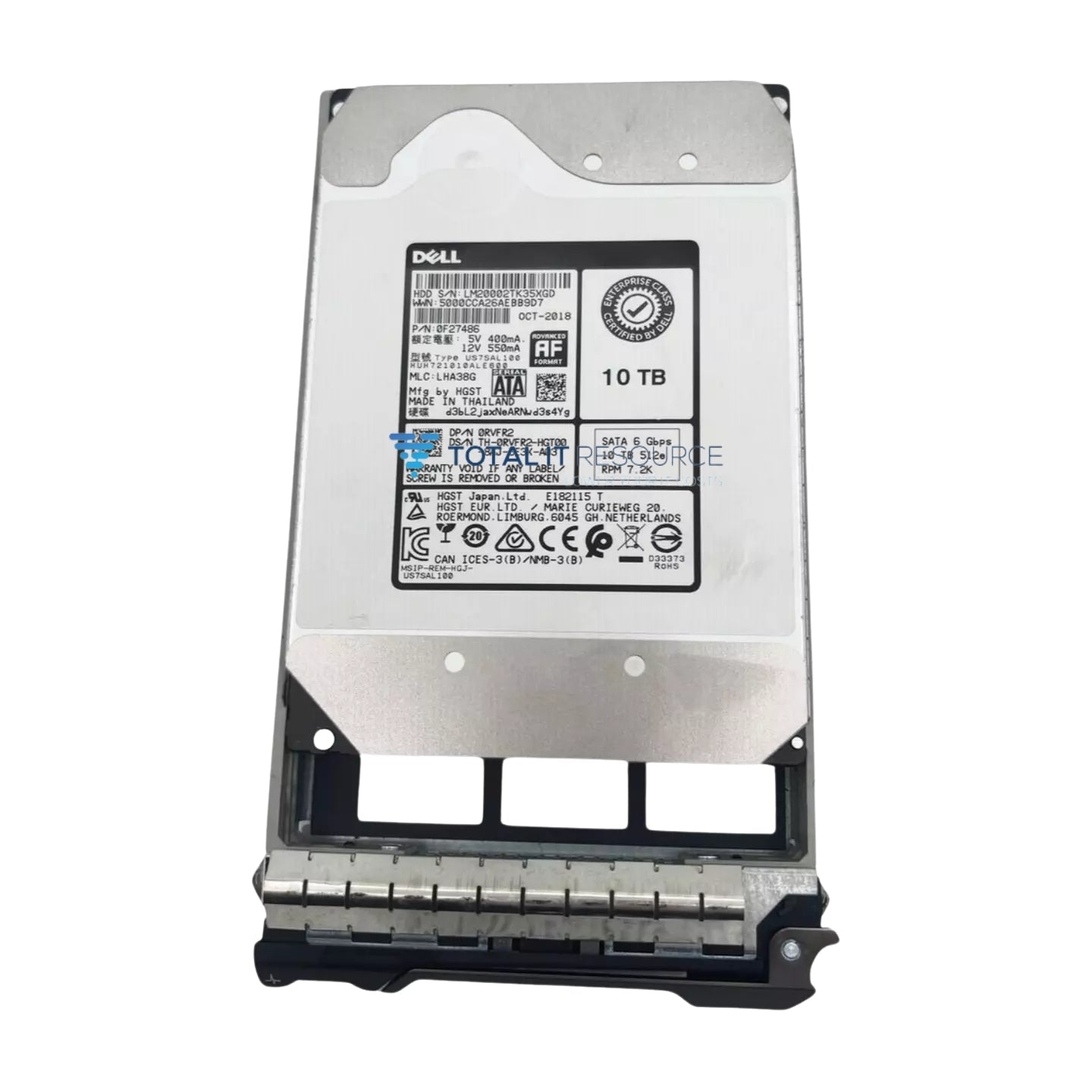 RVFR2 Dell 10TB LFF SATA 6Gb/s 7.2K RPM512e (SATA Hot-Plug Hard Drive
