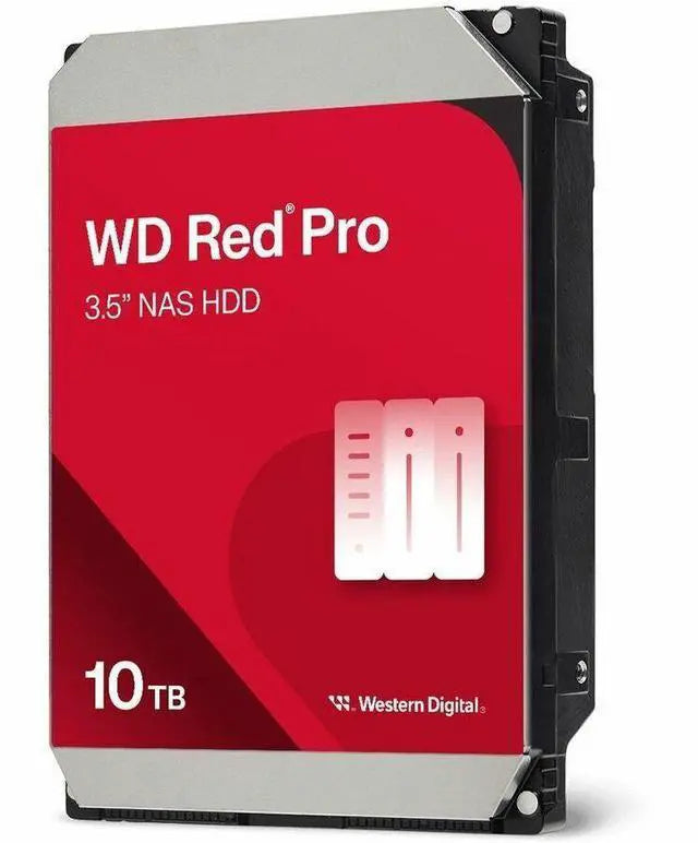 Western Digital 10TB WD Red Pro NAS Internal Hard Drive HDD - 7200 RPM, SATA 6 Gb/s, CMR, 512 MB Cache, 3.5" - WD103KFBX