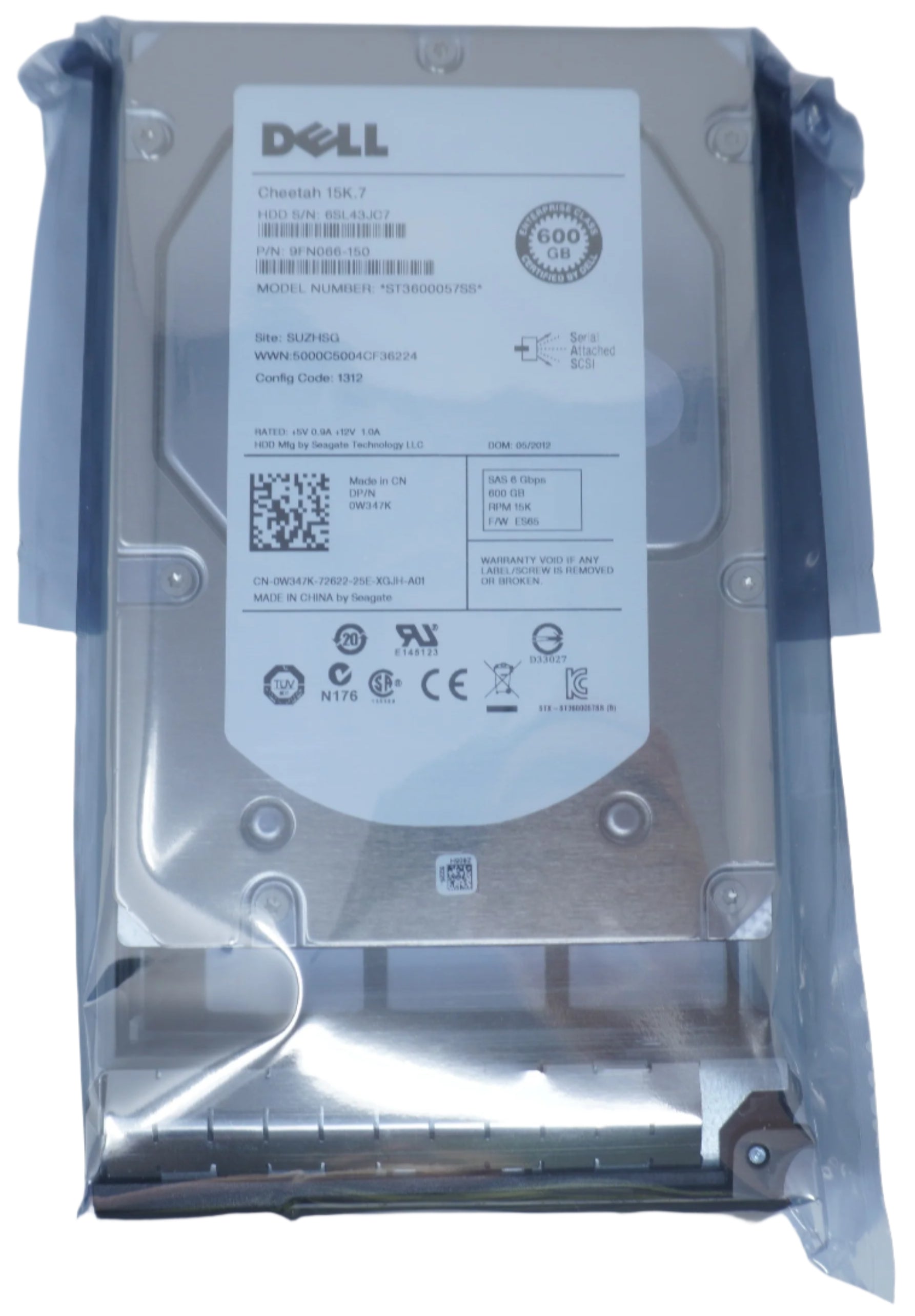 Dell ST3600057SS W347K 600gb 15k 3.5in SAS Hard Drive