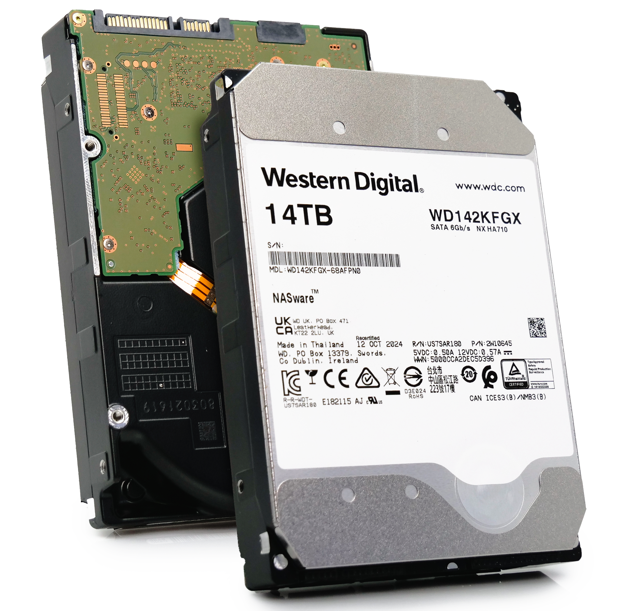 Western Digital Red Pro WD142KFGX 14TB 7.2K RPM SATA 6Gb/s 512e 3.5in Refurbished HDD