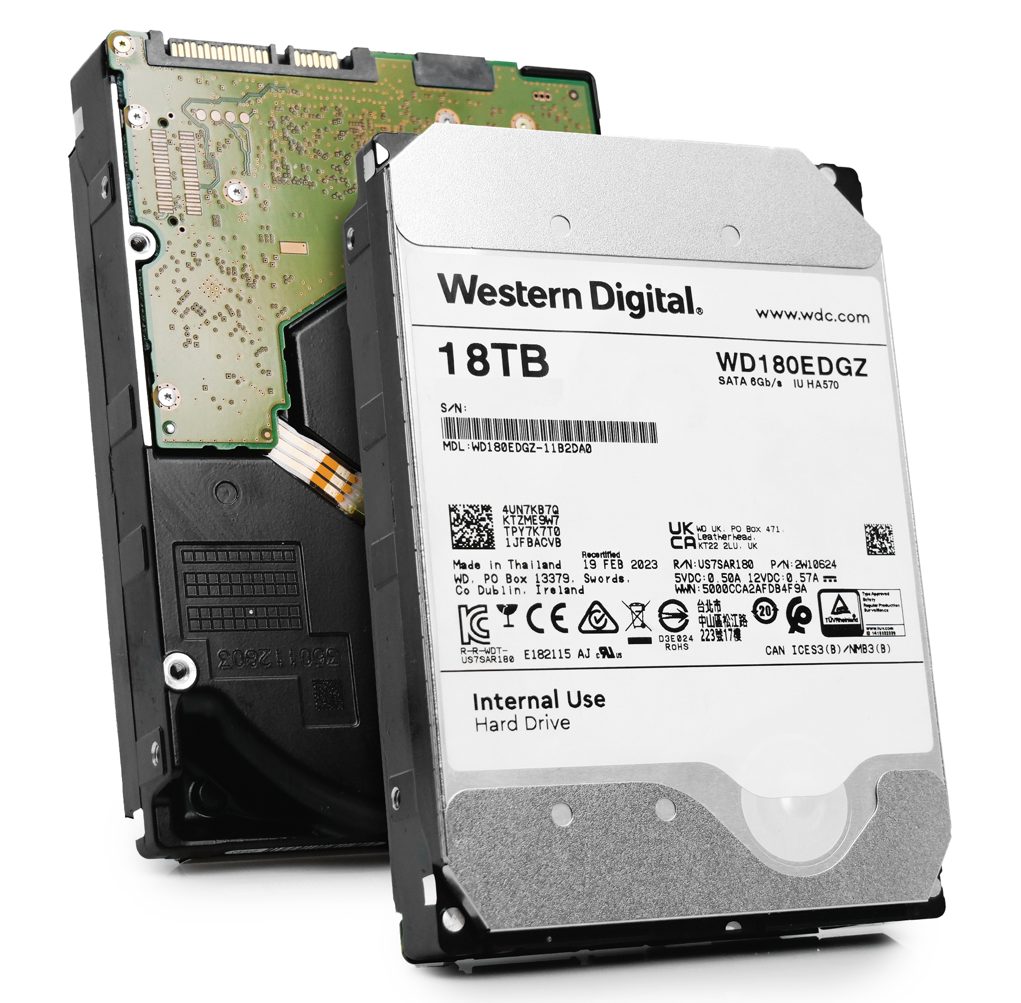Western Digital WD180EDGZ-11B2DA0 18TB 7.2K RPM SATA 6Gb/s 512e 3.5in Recertified Hard Drive