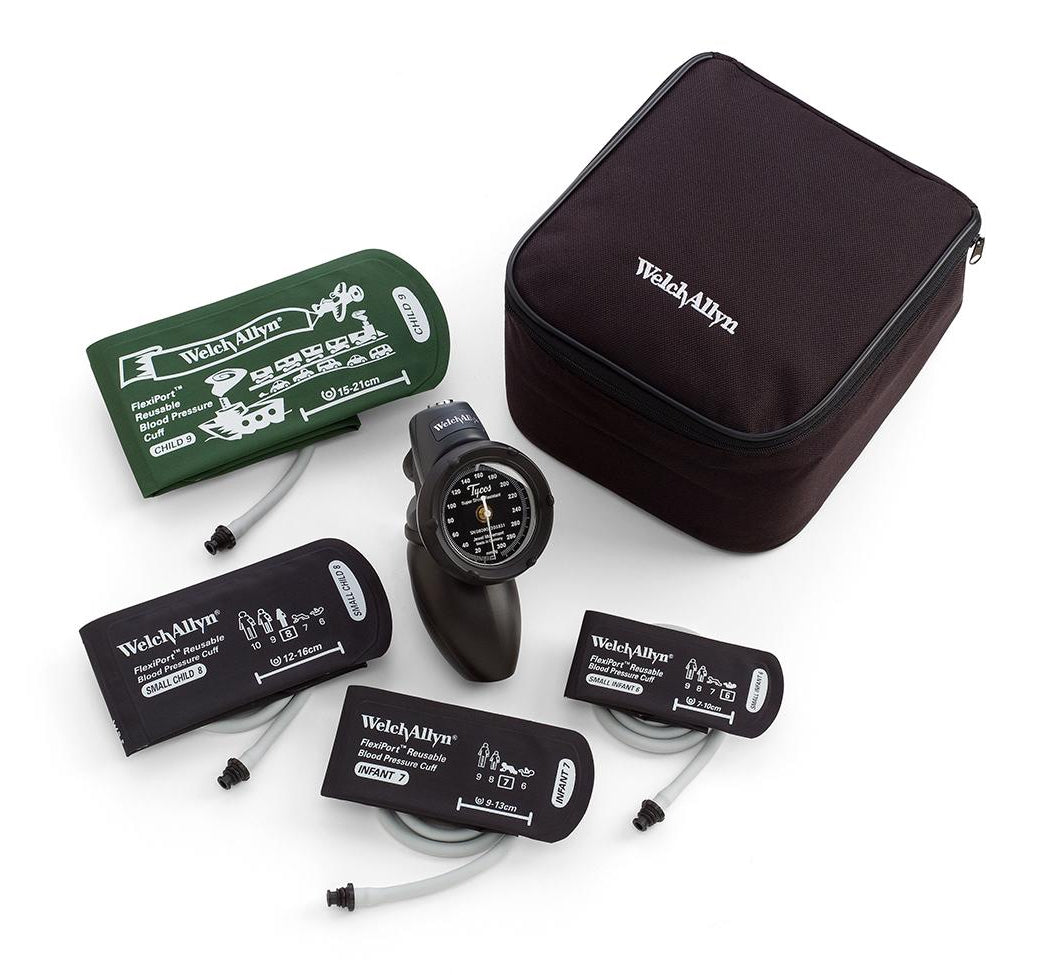 Platinum Hand Aneroid Set. Pediatric Kit w/ 4 Cuffs