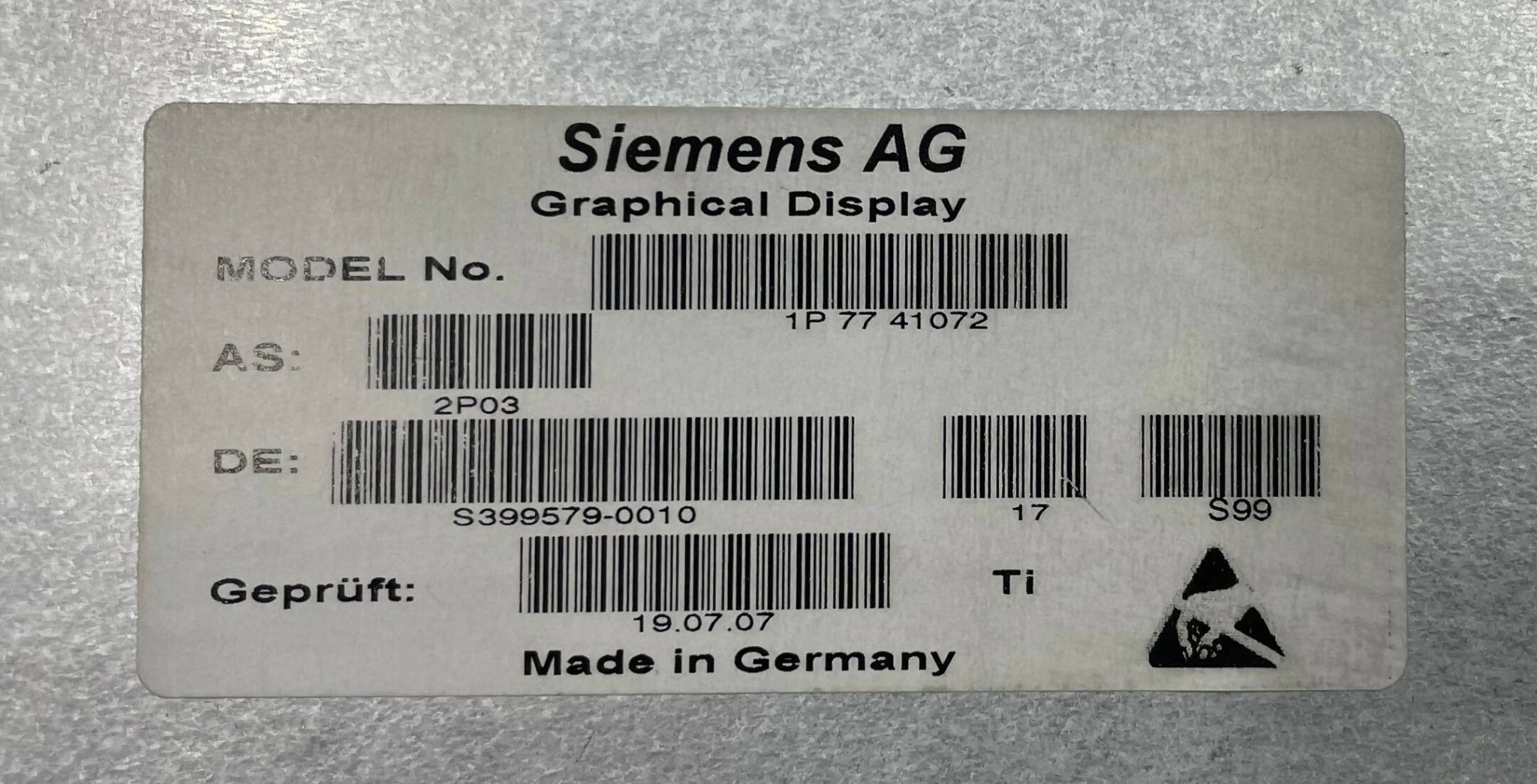 AG Graphical Display (07741072/7741072 Siemens