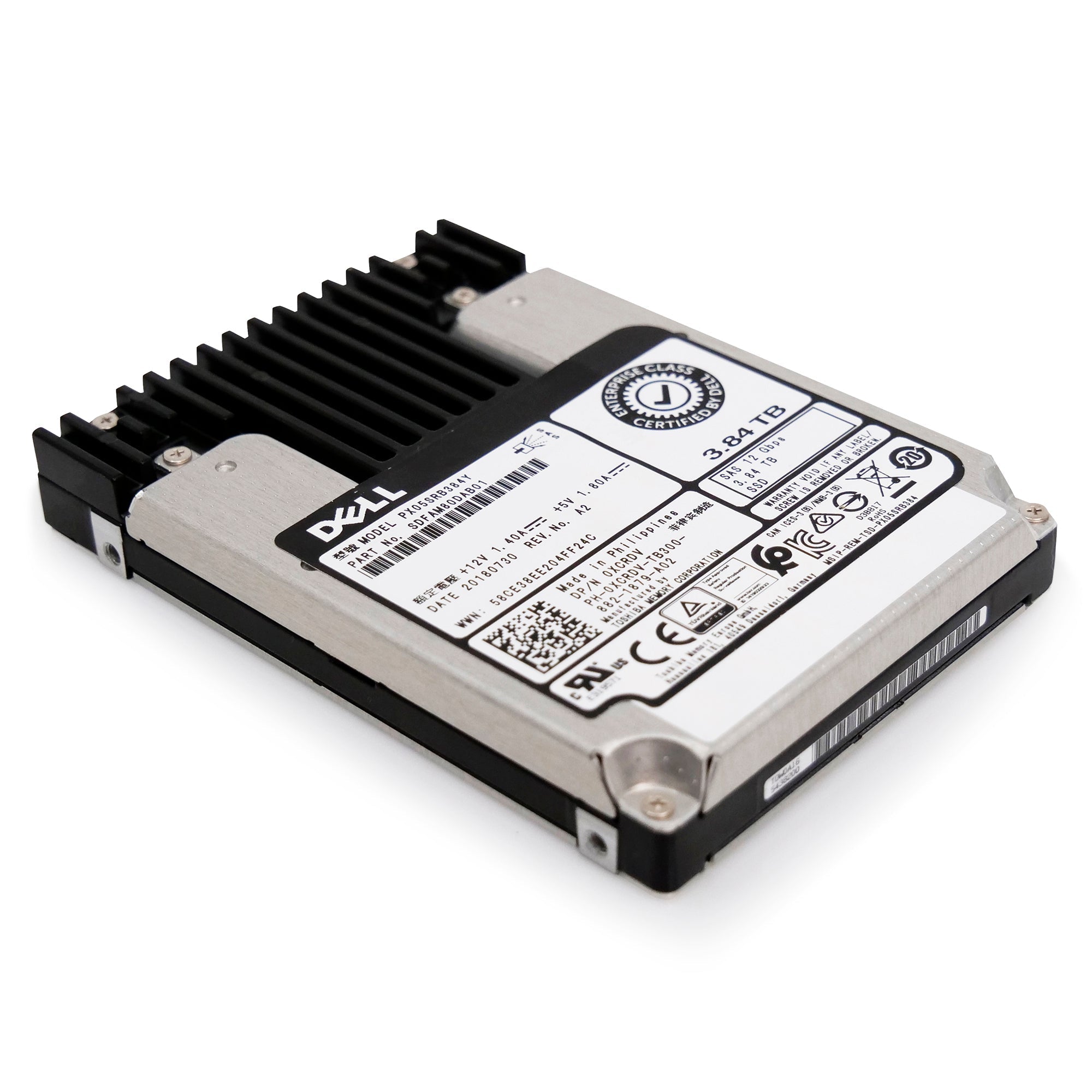 Kioxia PX05SRB384Y 3.84TB 1 DWPD SAS-3 12Gb/s Read Intensive MLC 2.5in Solid State Drive