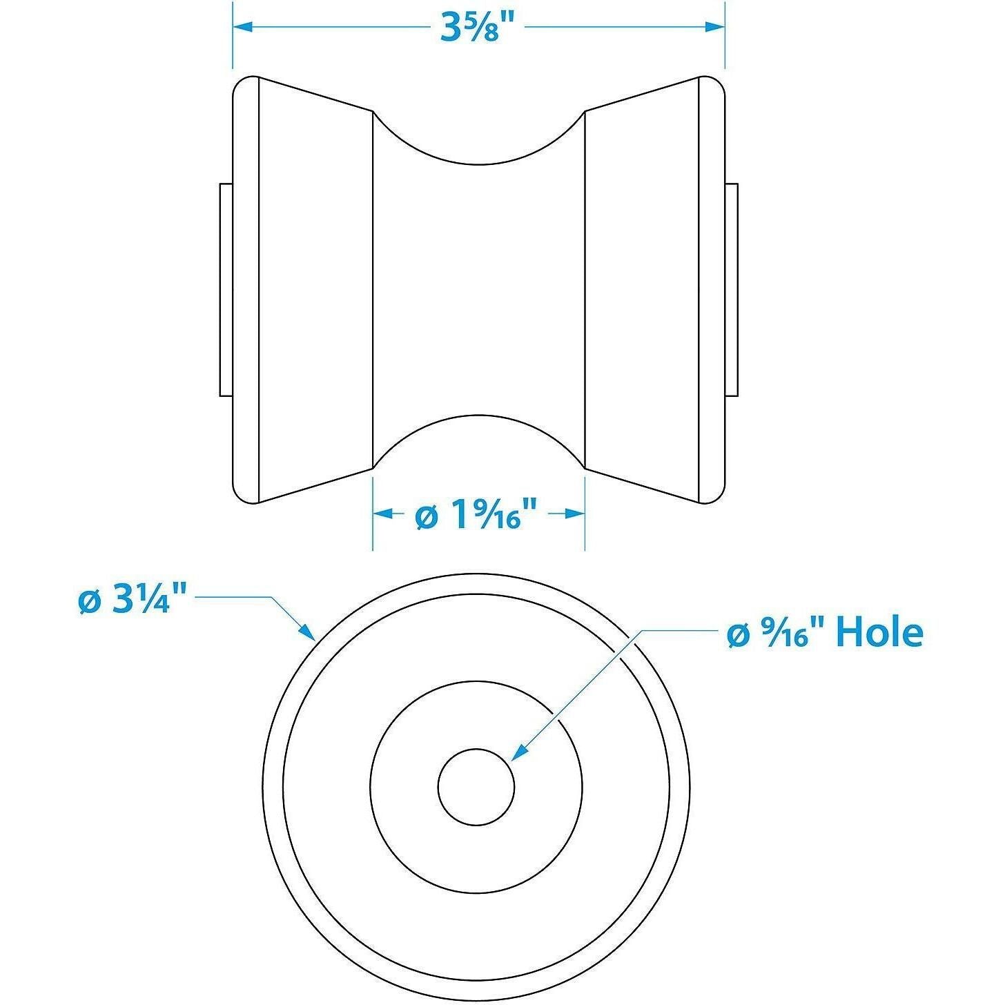 Seachoice 56580 Non-Marking TP Yellow Rubber V-Bow Stop With 1/2" ID
