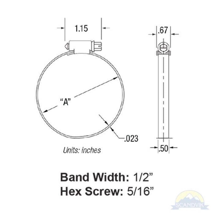 Scandvik 50030 Breeze Power-Seal Perforated Hose Clamp, #6, 10/box