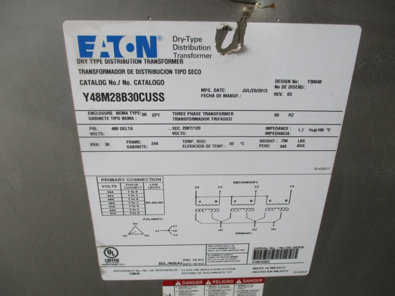 EATON Y48M28B30CUSS 480V (AS PICTURED) NSNP